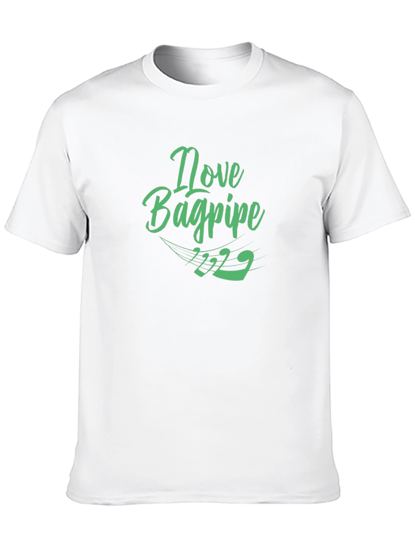 I Love Bagpipe Black T-Shirt - Unique Design