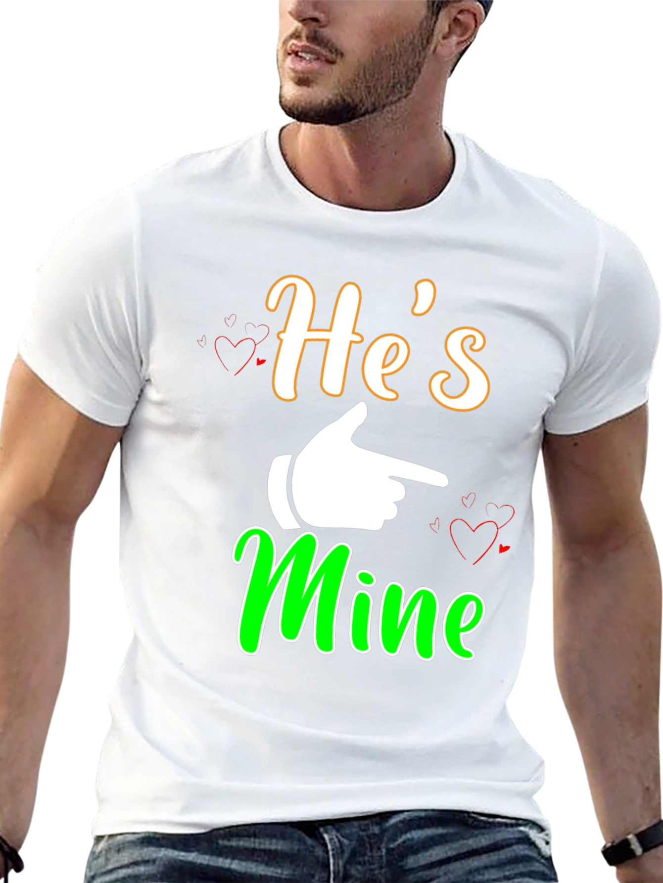 Hes Mine Graphic Tee - Black Cotton Blend