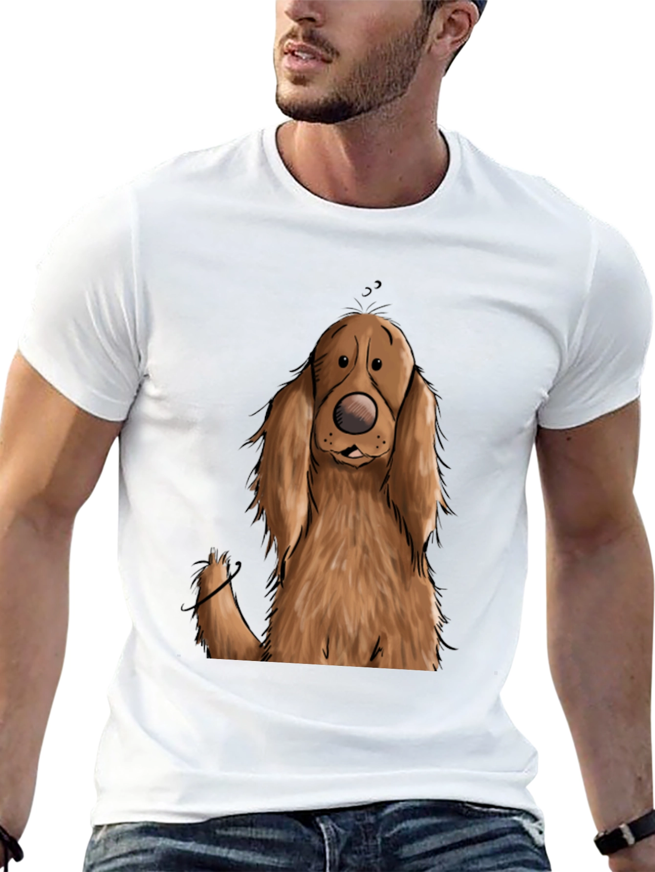 Dog Cartoon Graphic Black T-Shirt