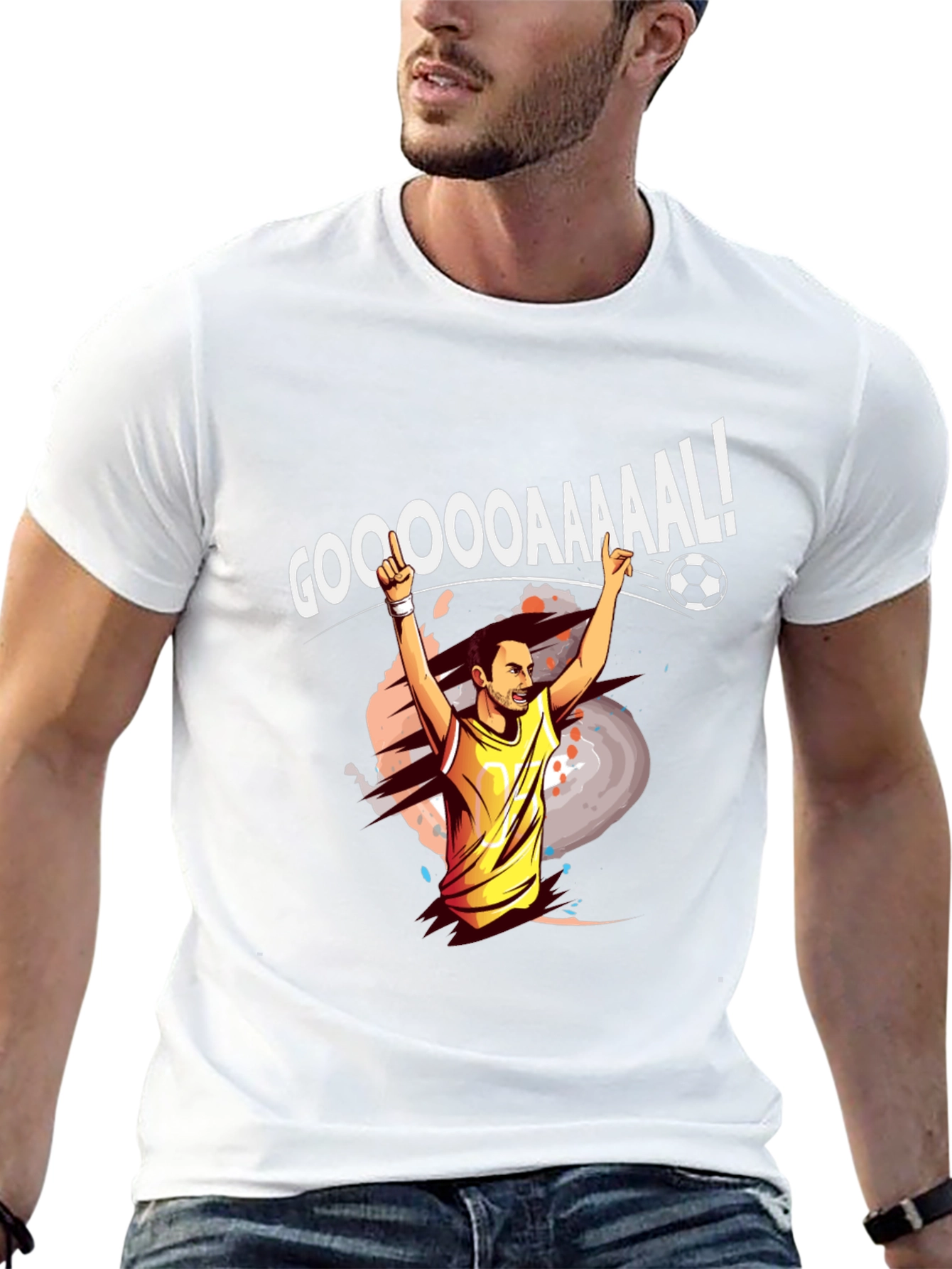 GOOOAAAAL! Soccer Celebration Graphic Tee - Black
