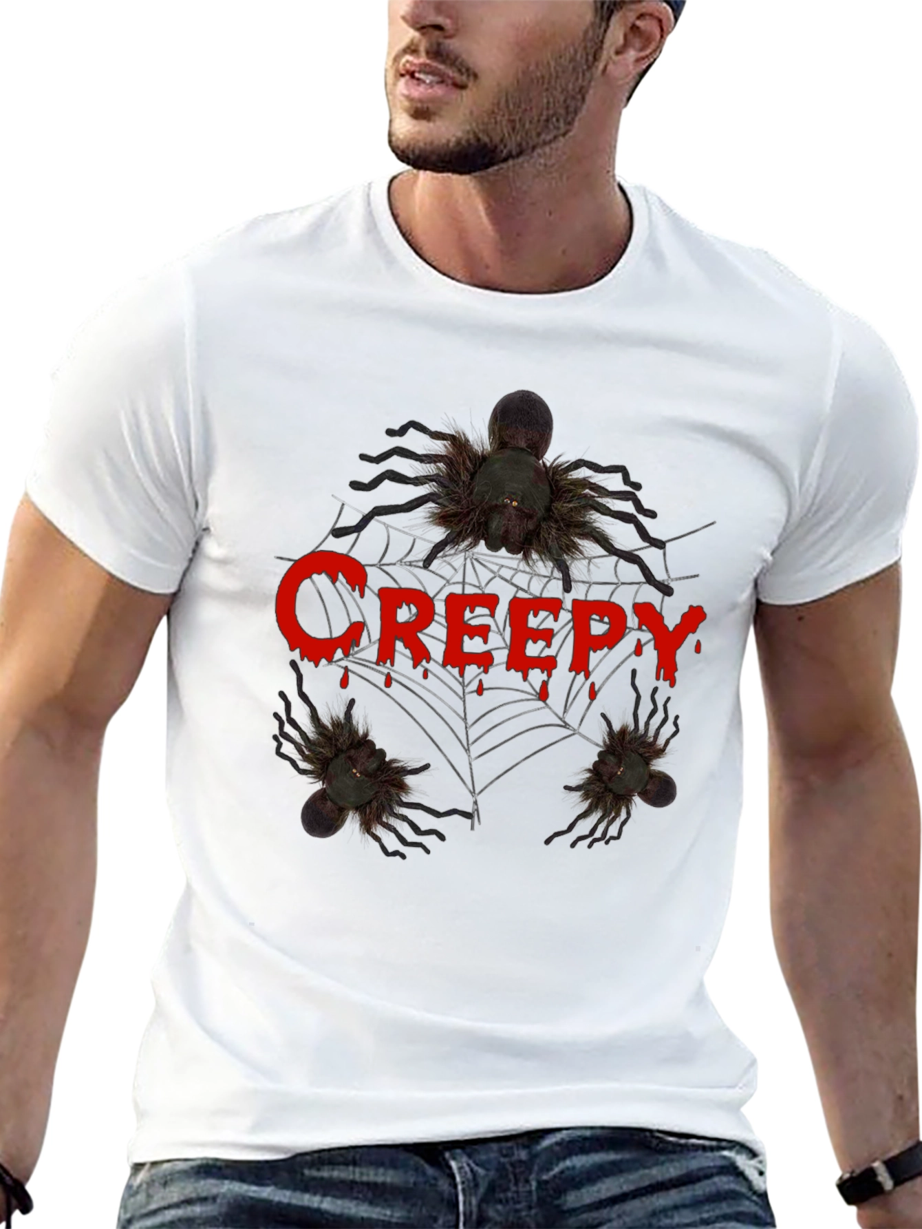 Creepy Spider Graphic Tee - Halloween T-Shirt