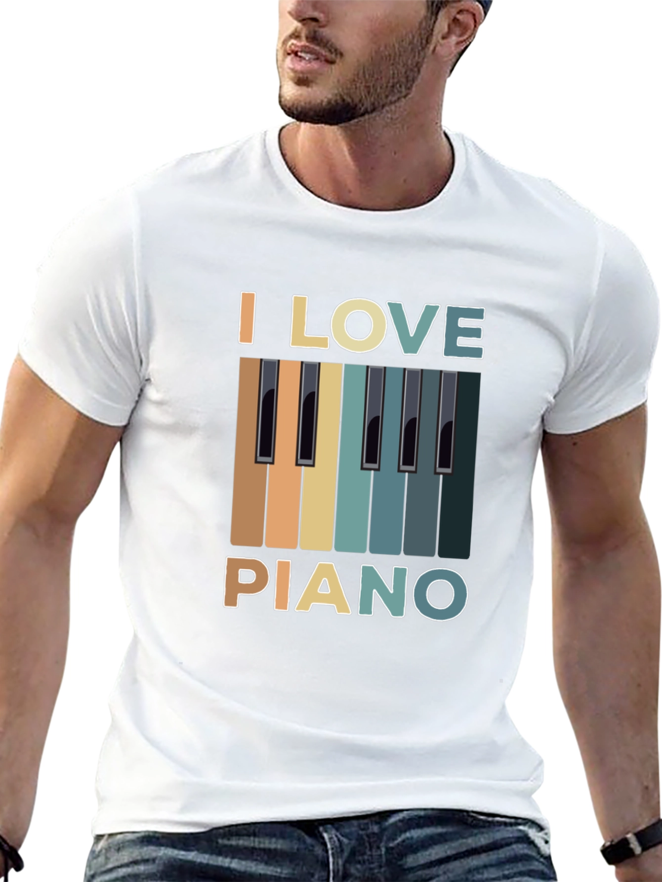 I Love Piano Graphic T-Shirt - Music Lover Tee