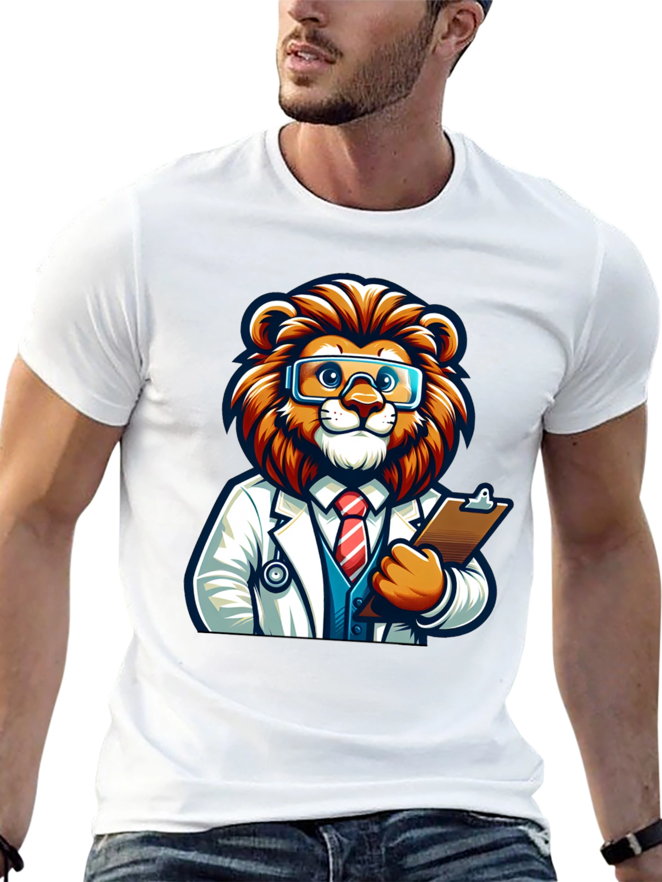 Cartoon Lion Doctor T-Shirt