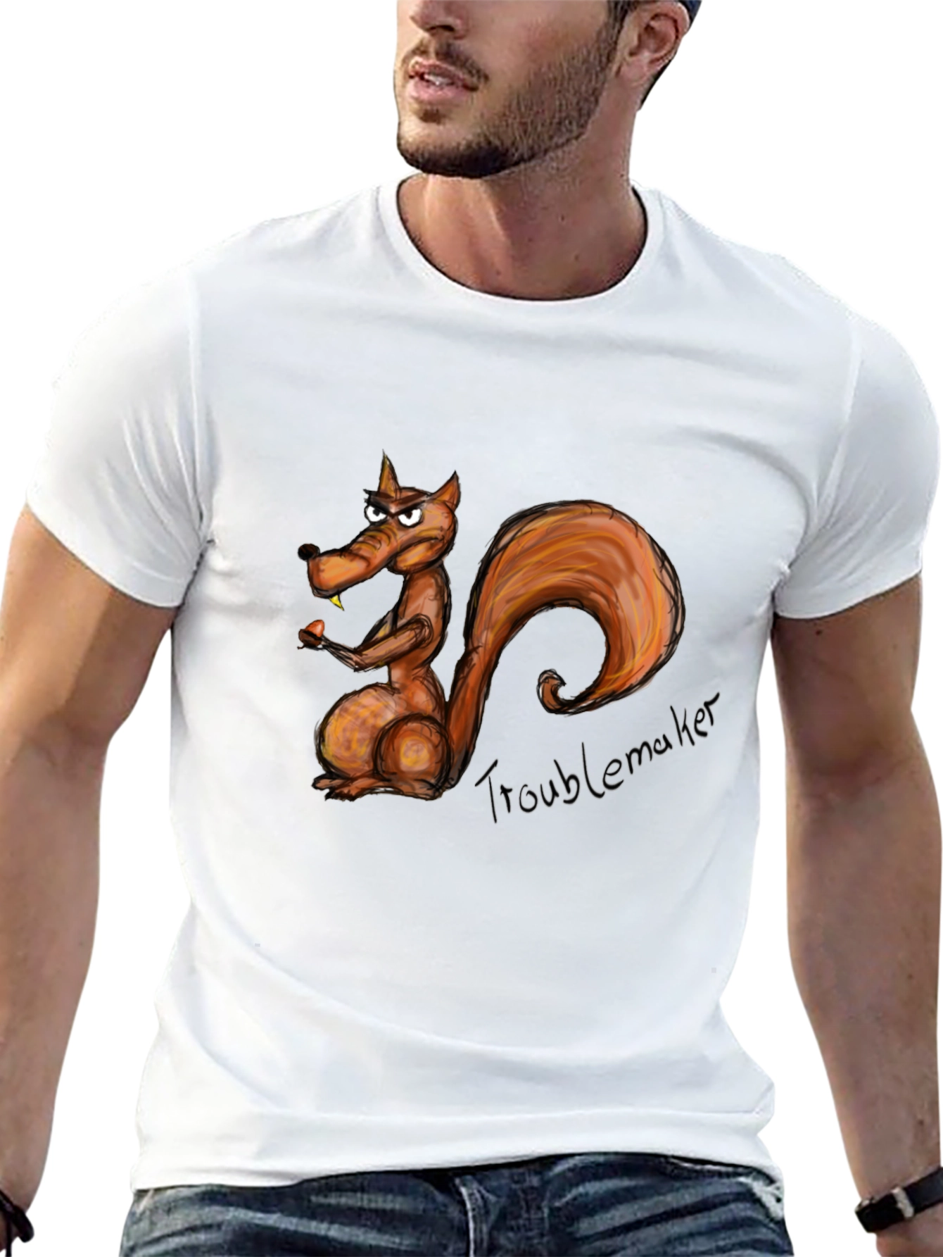 Troublemaker Squirrel Graphic T-Shirt