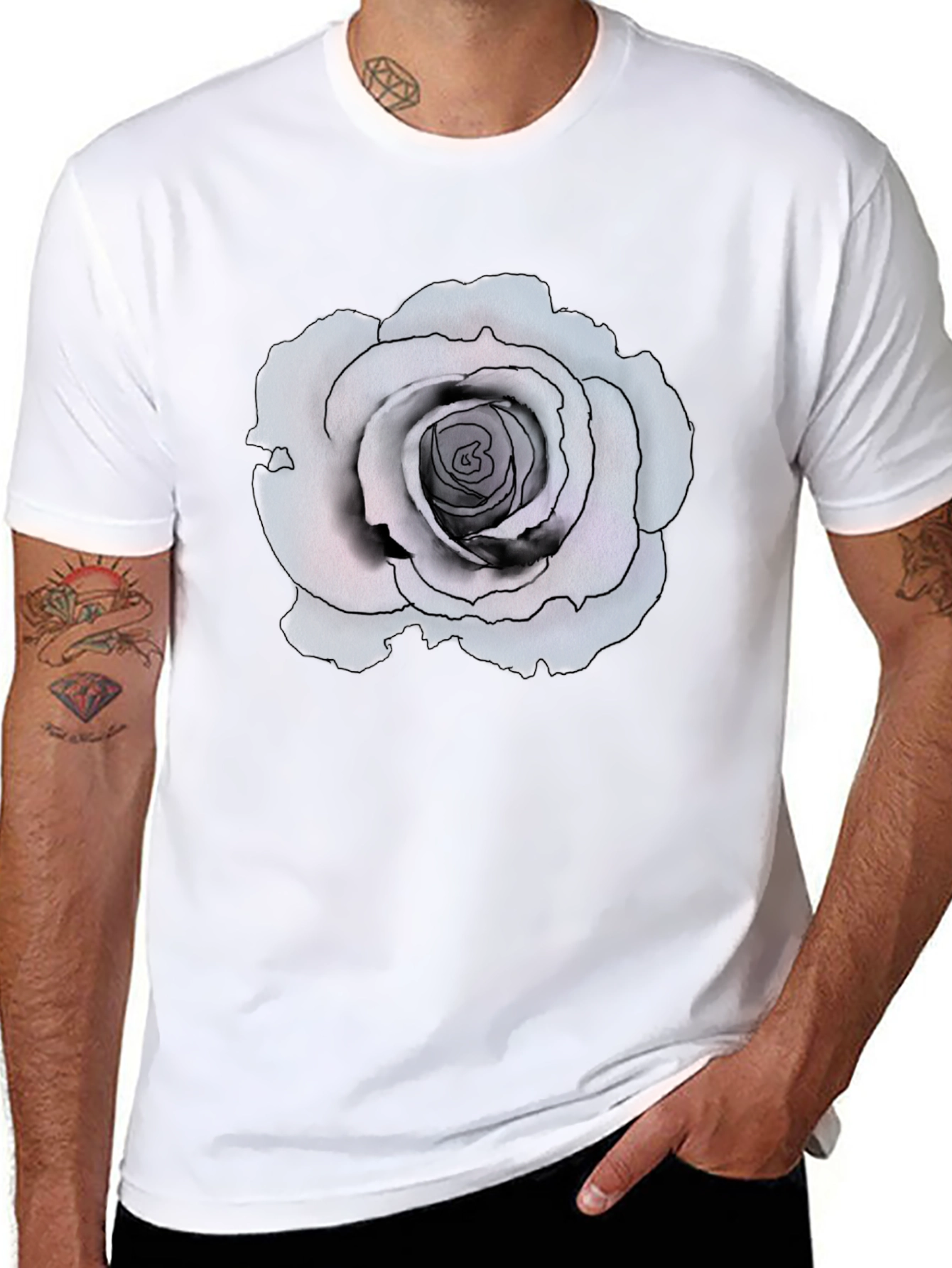 Rose Graphic Black T-Shirt