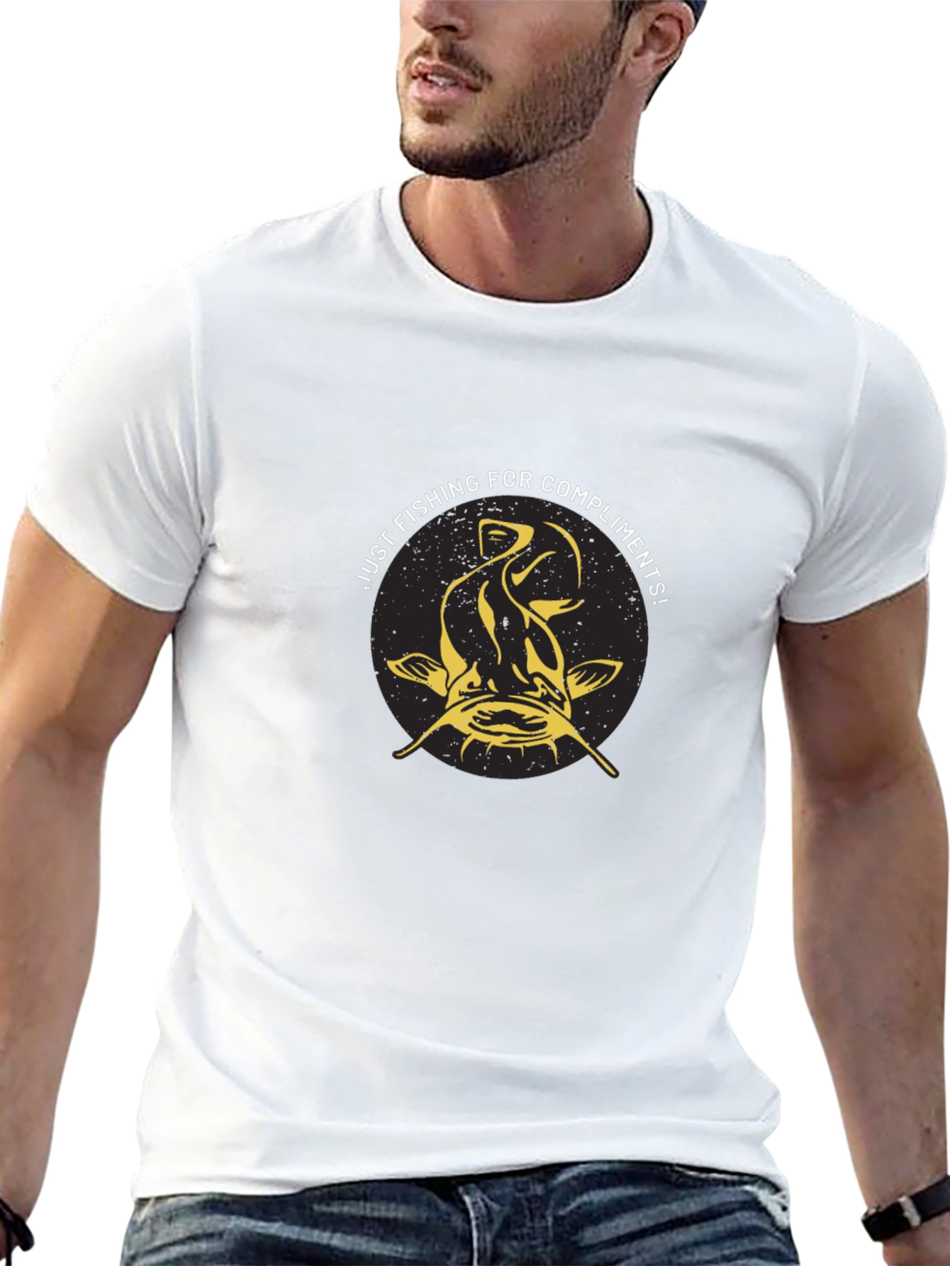 Fishing for Compliments Black T-Shirt