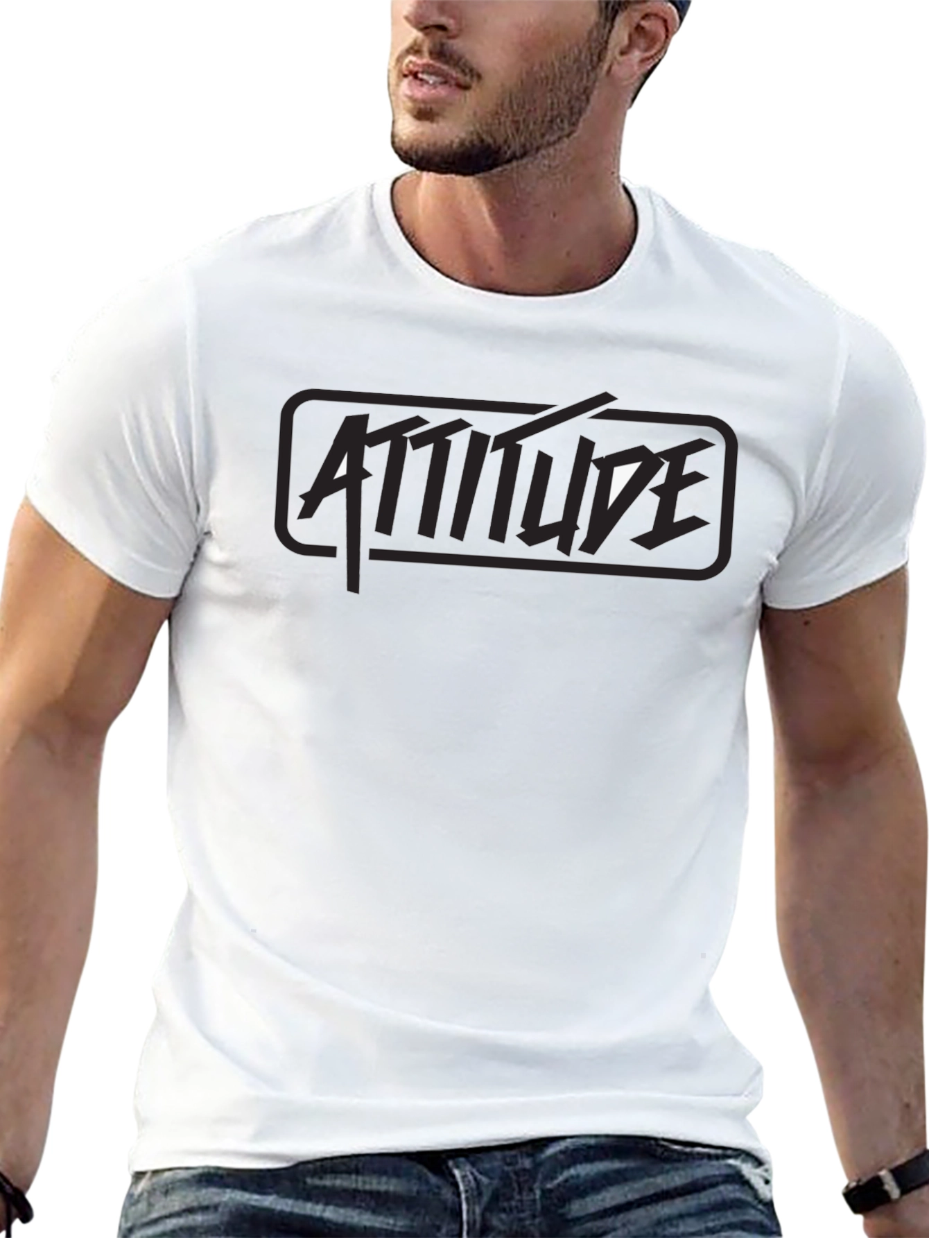 Black Attitude Graphic Tee - Stylish Menswear