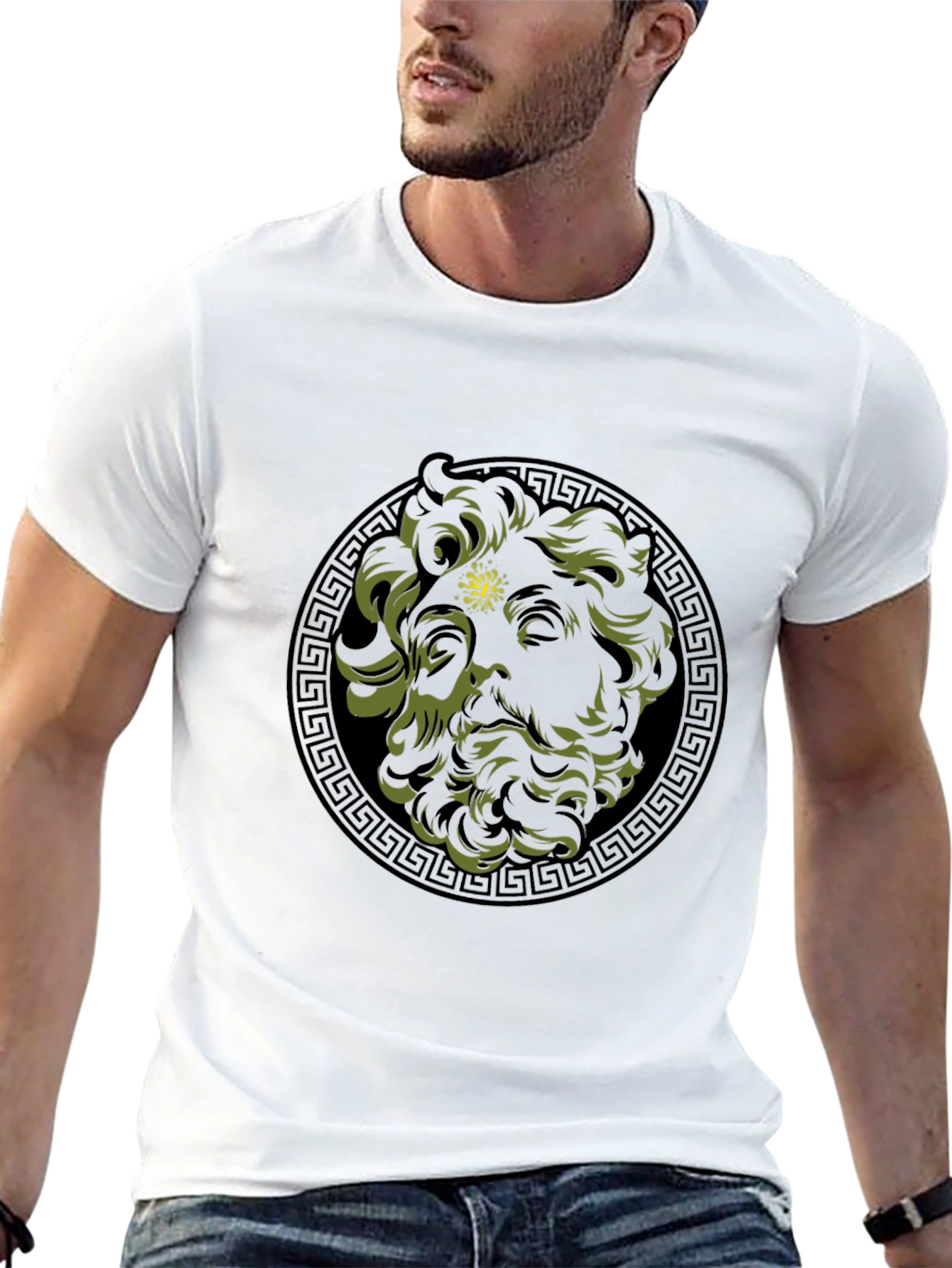 Greek God Medusa Graphic Tee - Black