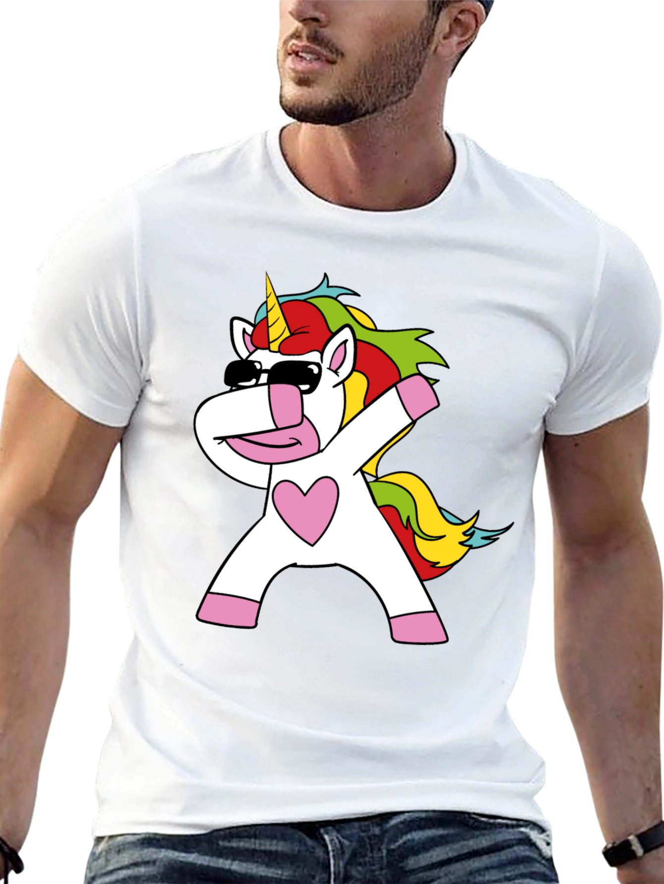 Dabbing Unicorn Black T-Shirt