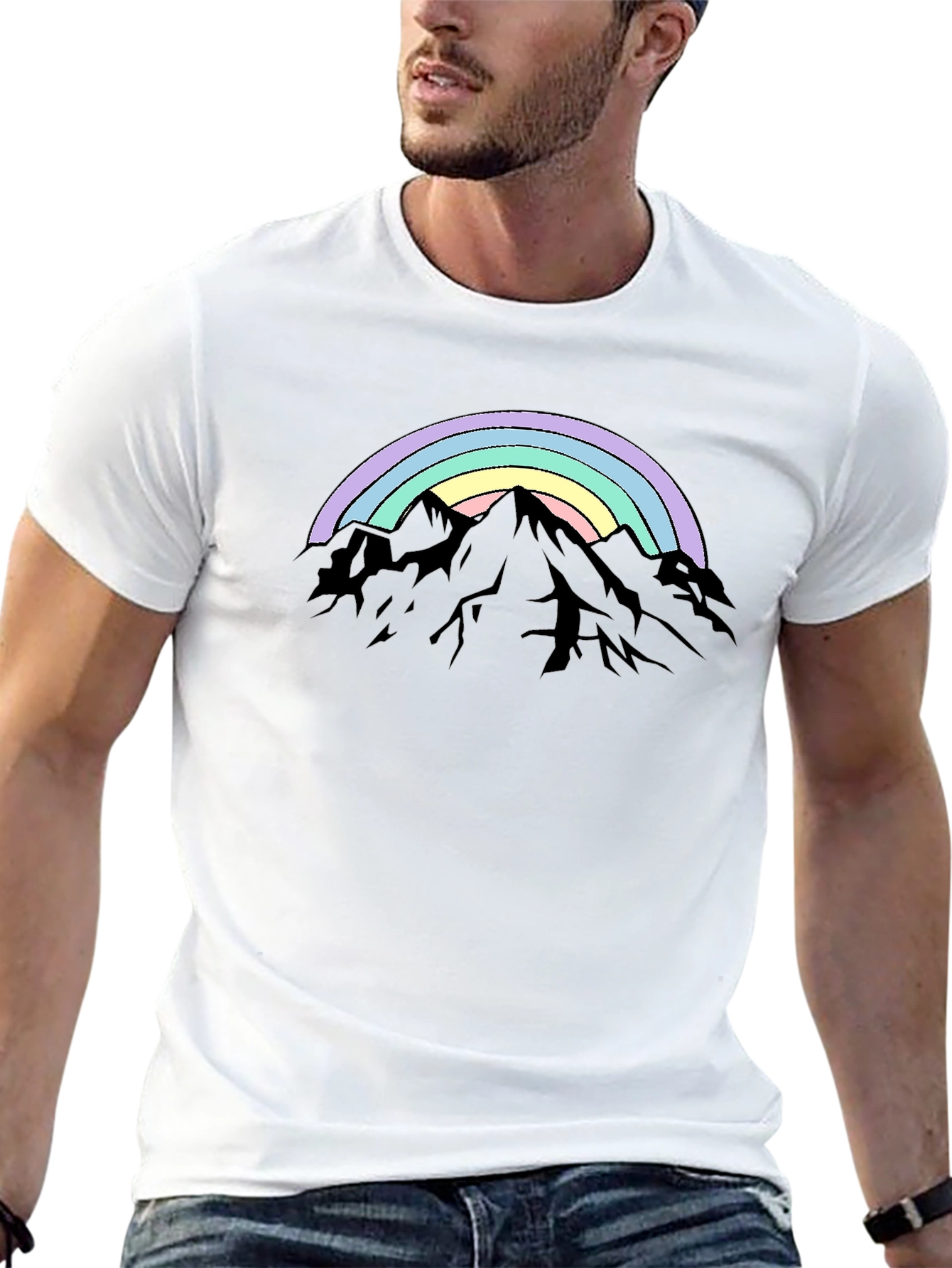 Rainbow Mountain Graphic Tee - Stylish Comfort