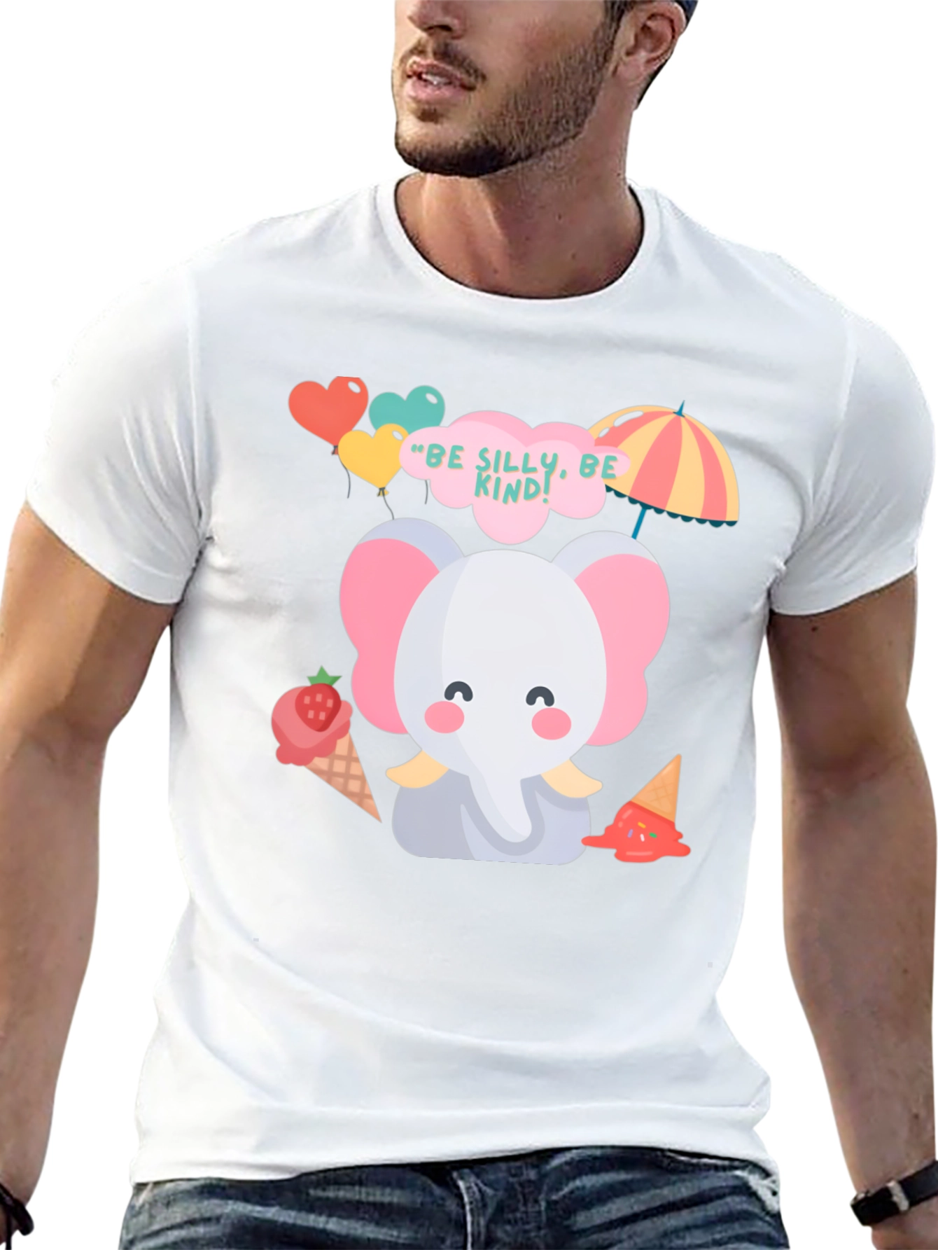 Cute Elephant Tee: Be Silly Be Kind T-Shirt