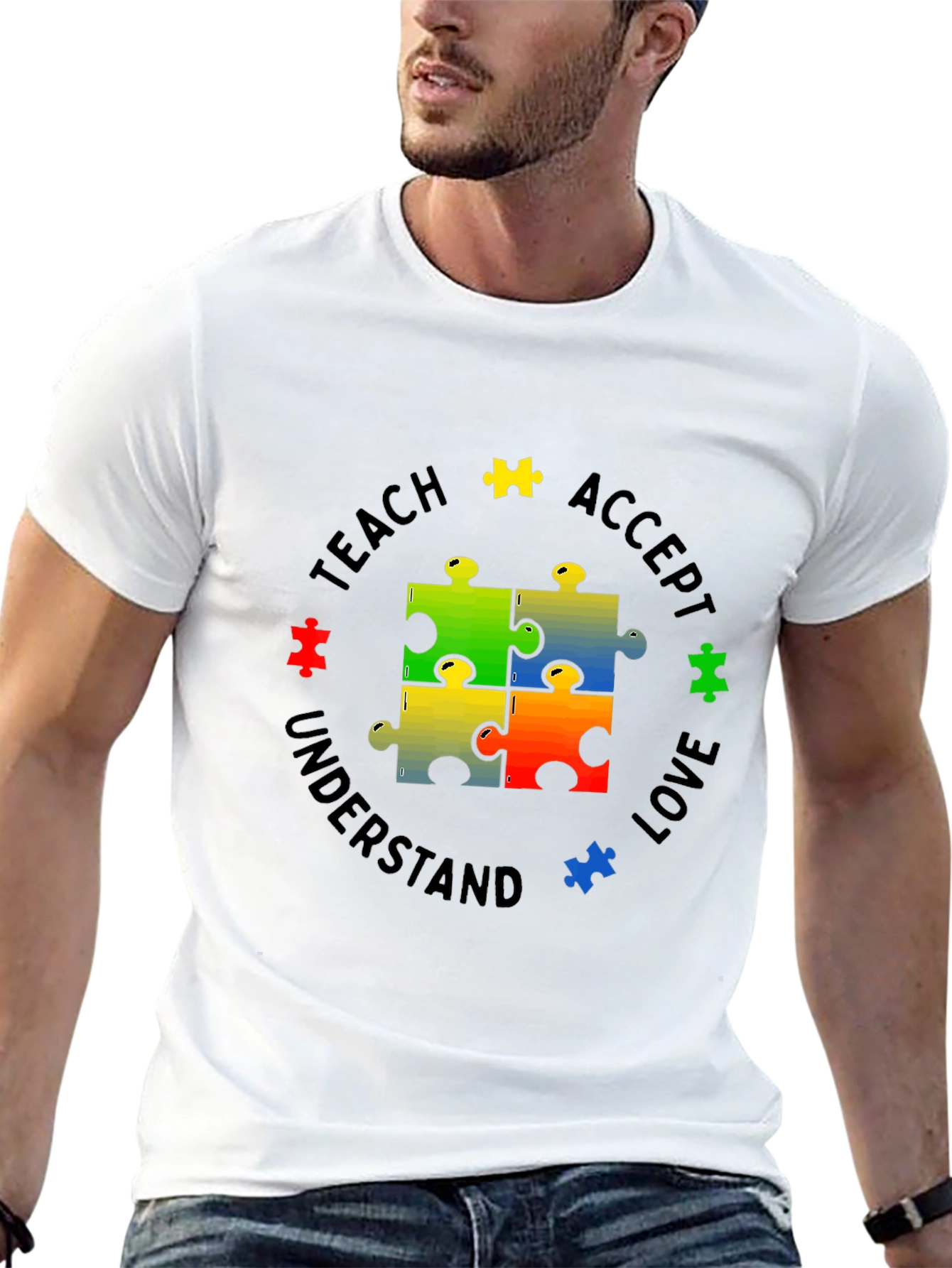 Autism Awareness Puzzle Piece Graphic T-Shirt