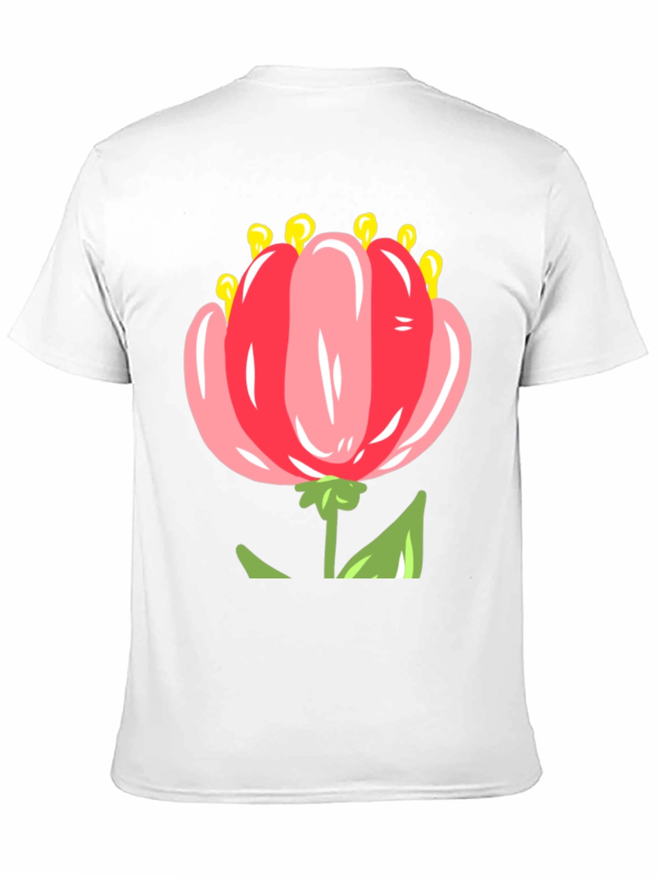 Floral T-Shirt: Pink Tulip Design
