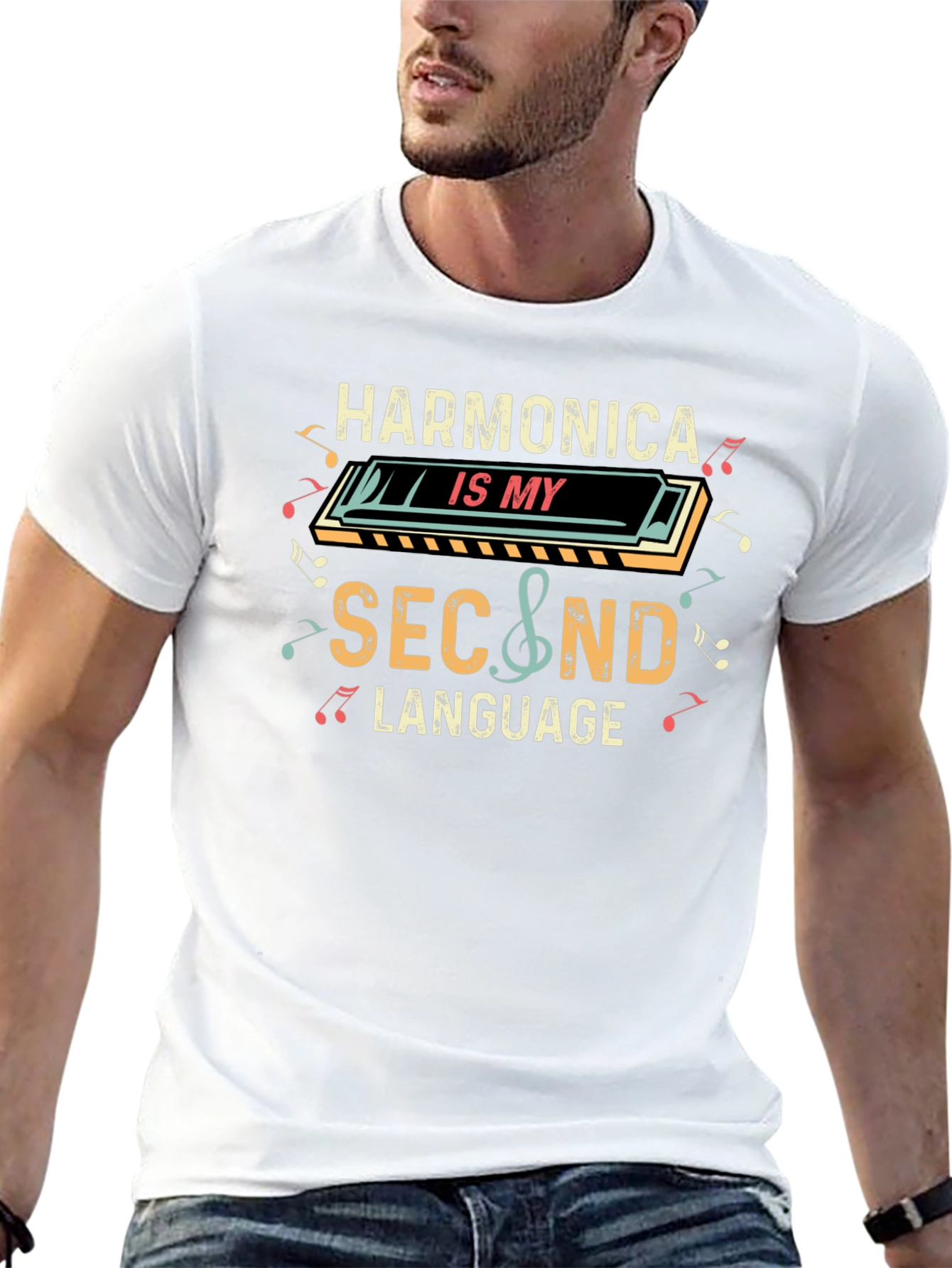 Harmonica is My Second Language T-Shirt