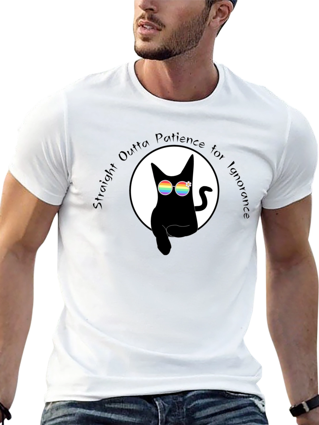 Straight Outta Patience Black Cat Graphic Tee
