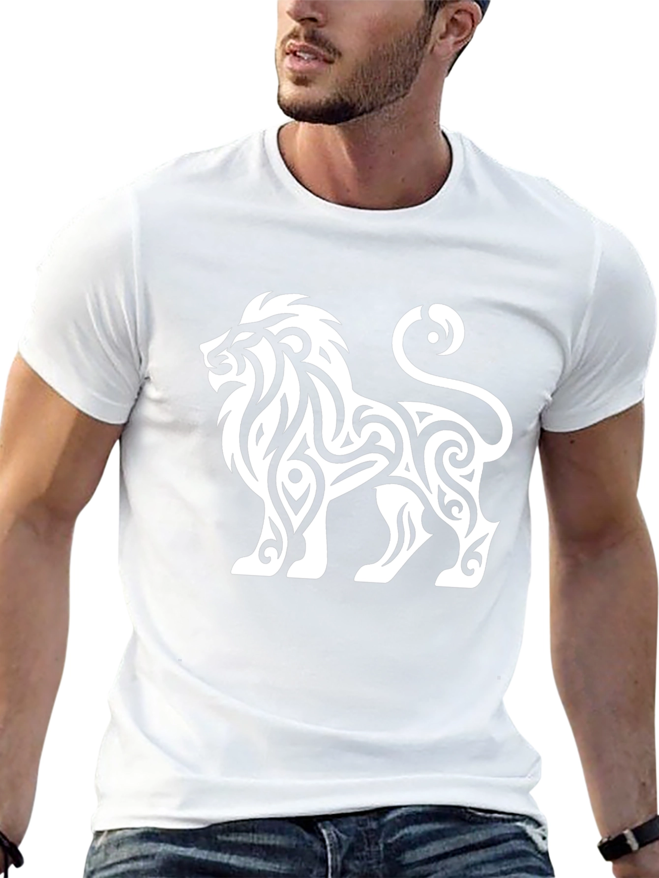 Tribal Lion Graphic Black T-Shirt