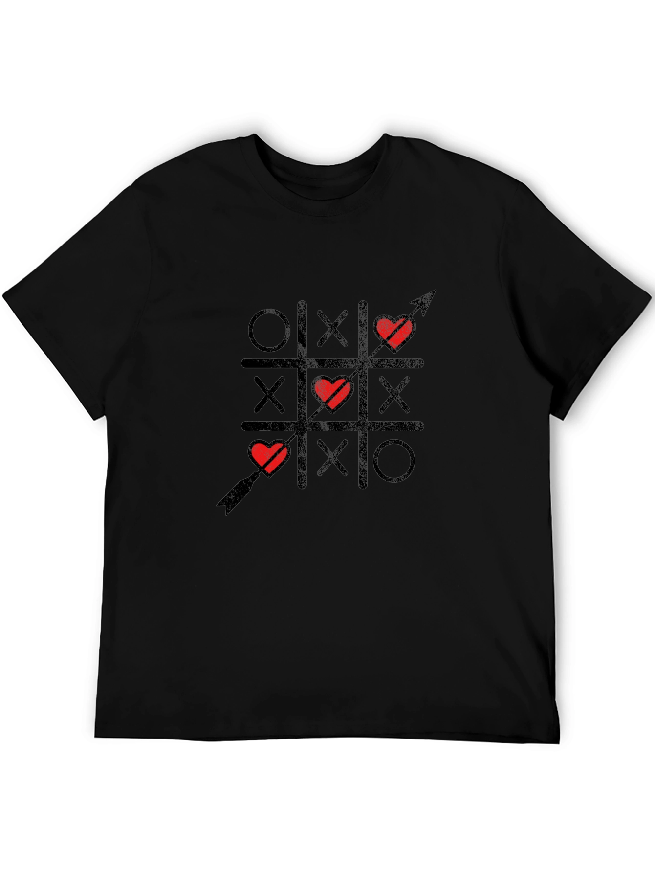Tic Tac Toe Love Arrow Black T-Shirt