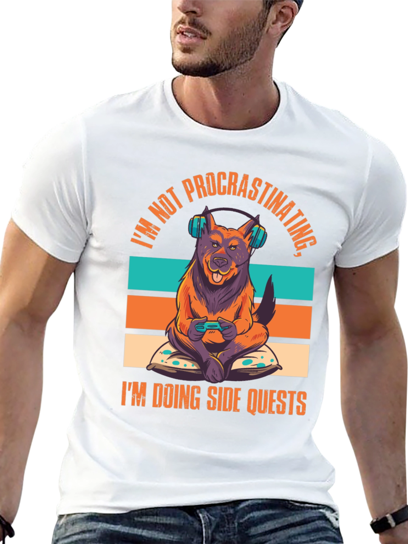 Dog Gamer T-Shirt - Not Procrastinating Side Quests