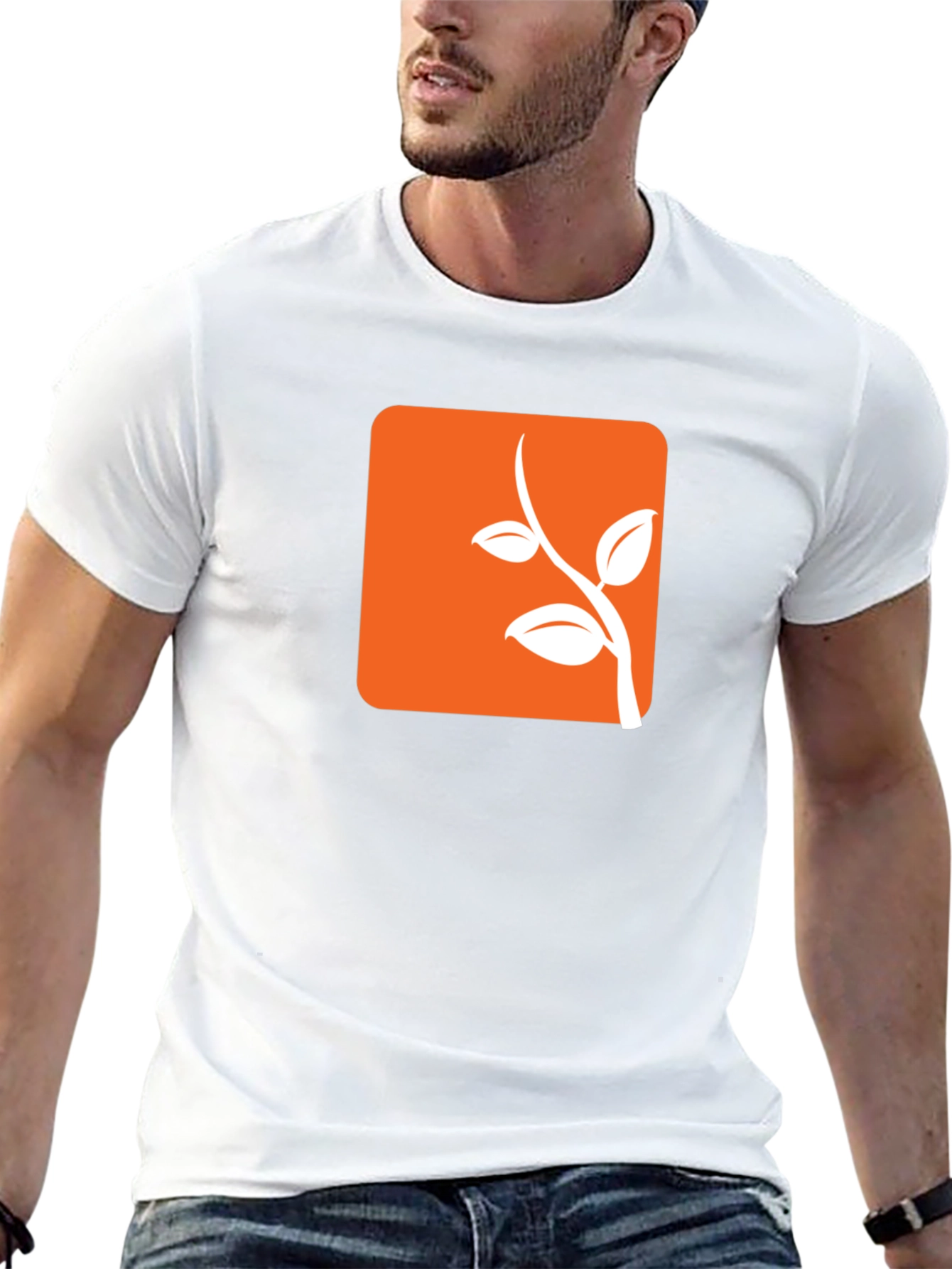 Modern Orange Branch Tee