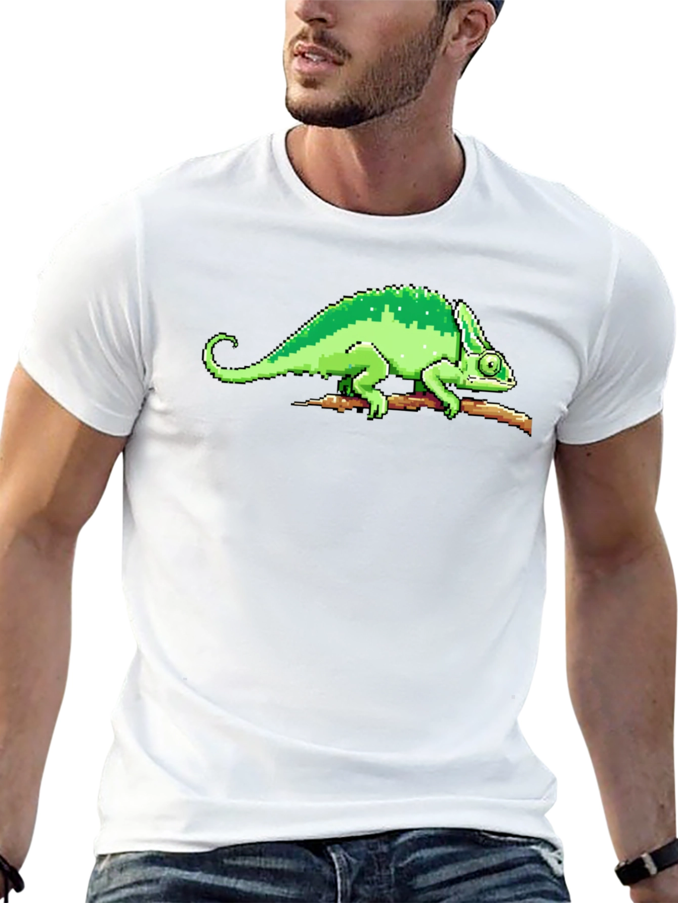 Pixel Chameleon T-Shirt - Cool Graphic Tee