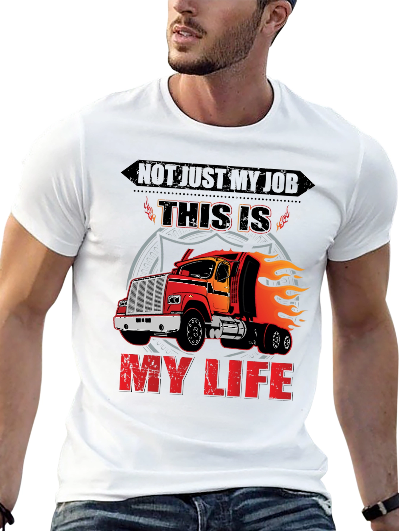 Truckers Life T-Shirt - This Is My Life Design
