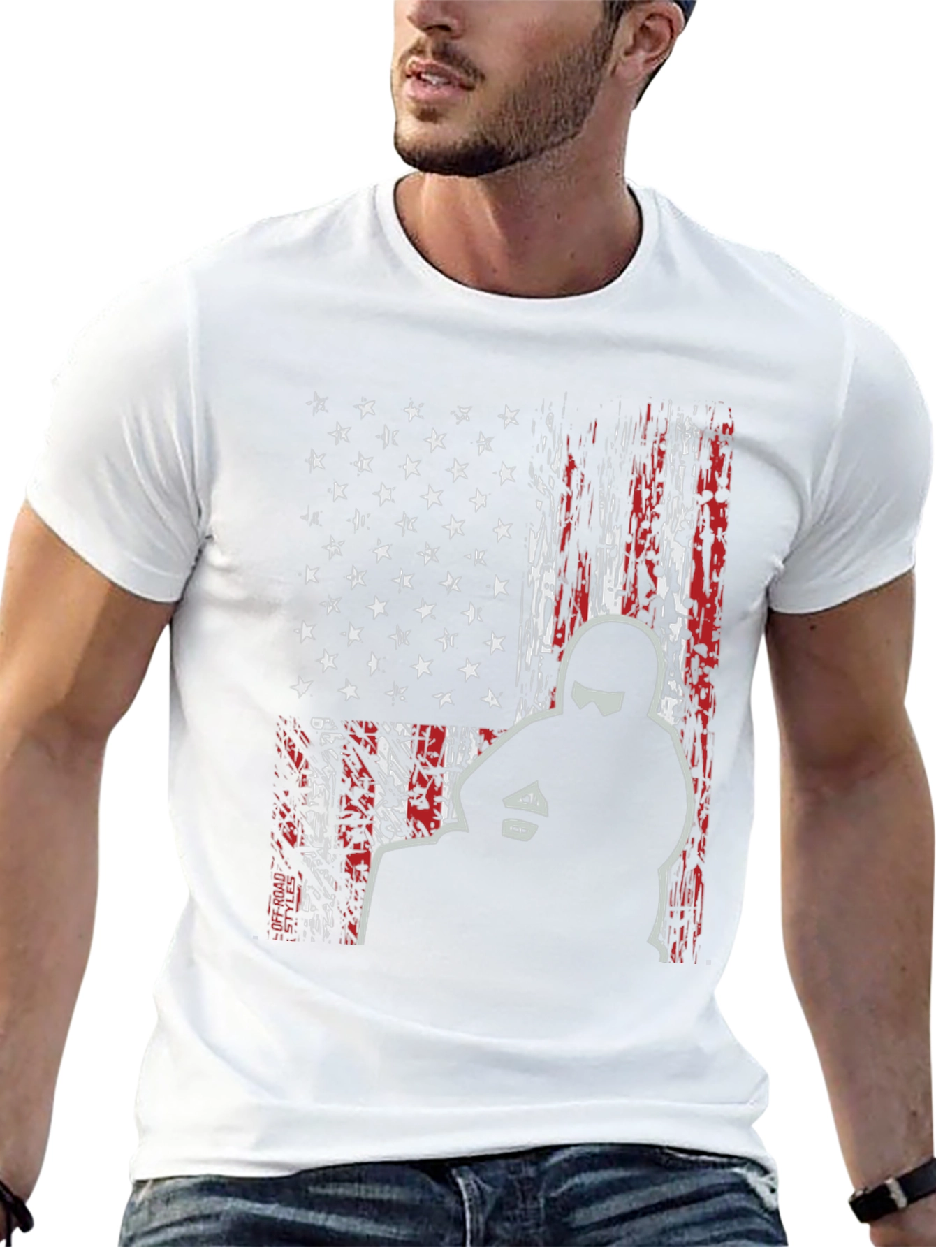 American Flag Motorcycle T-Shirt