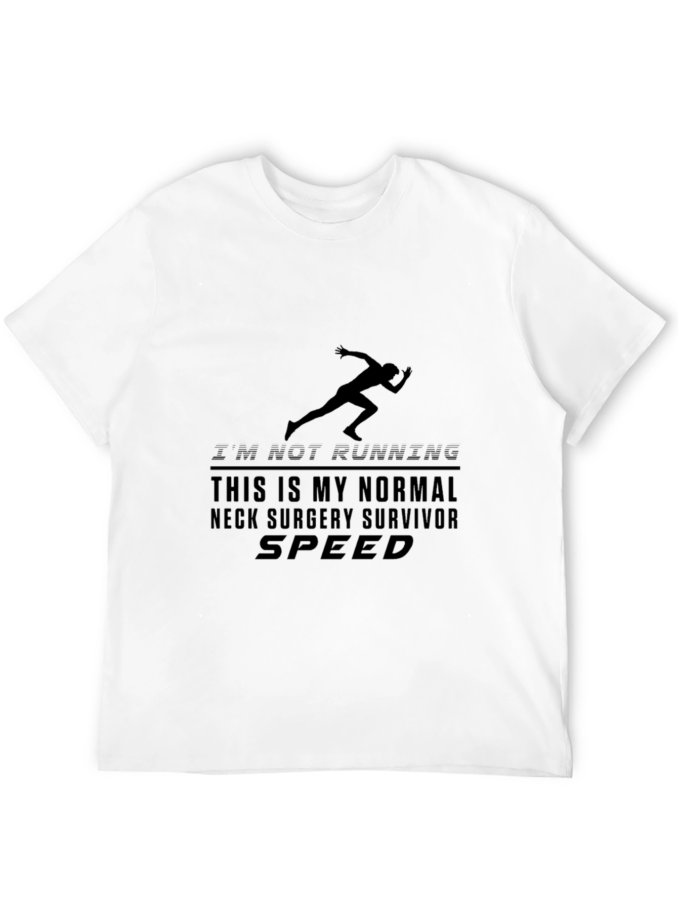 Neck Surgery Survivor Speed Black Graphic Tee