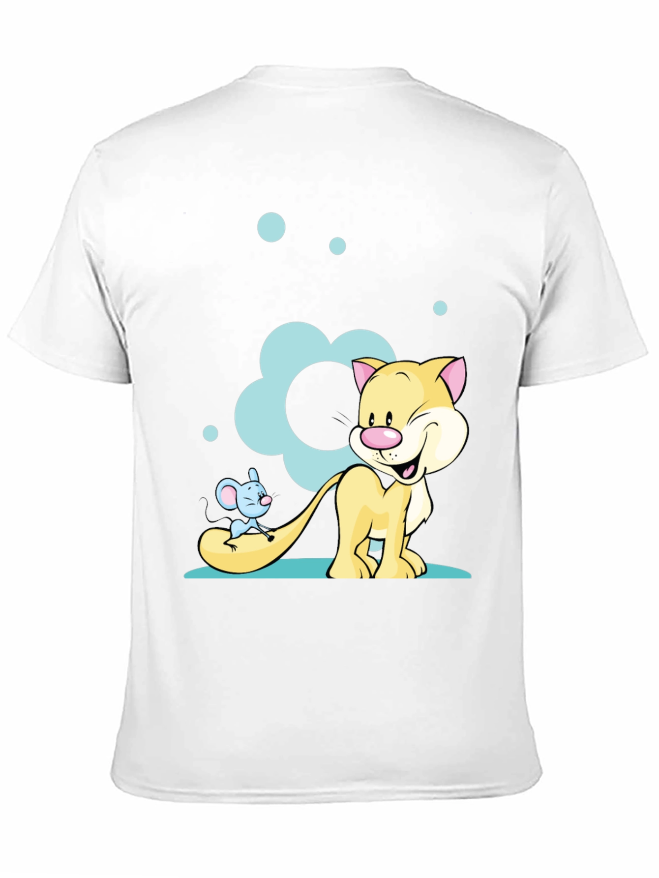Cartoon Cat & Mouse Graphic T-Shirt