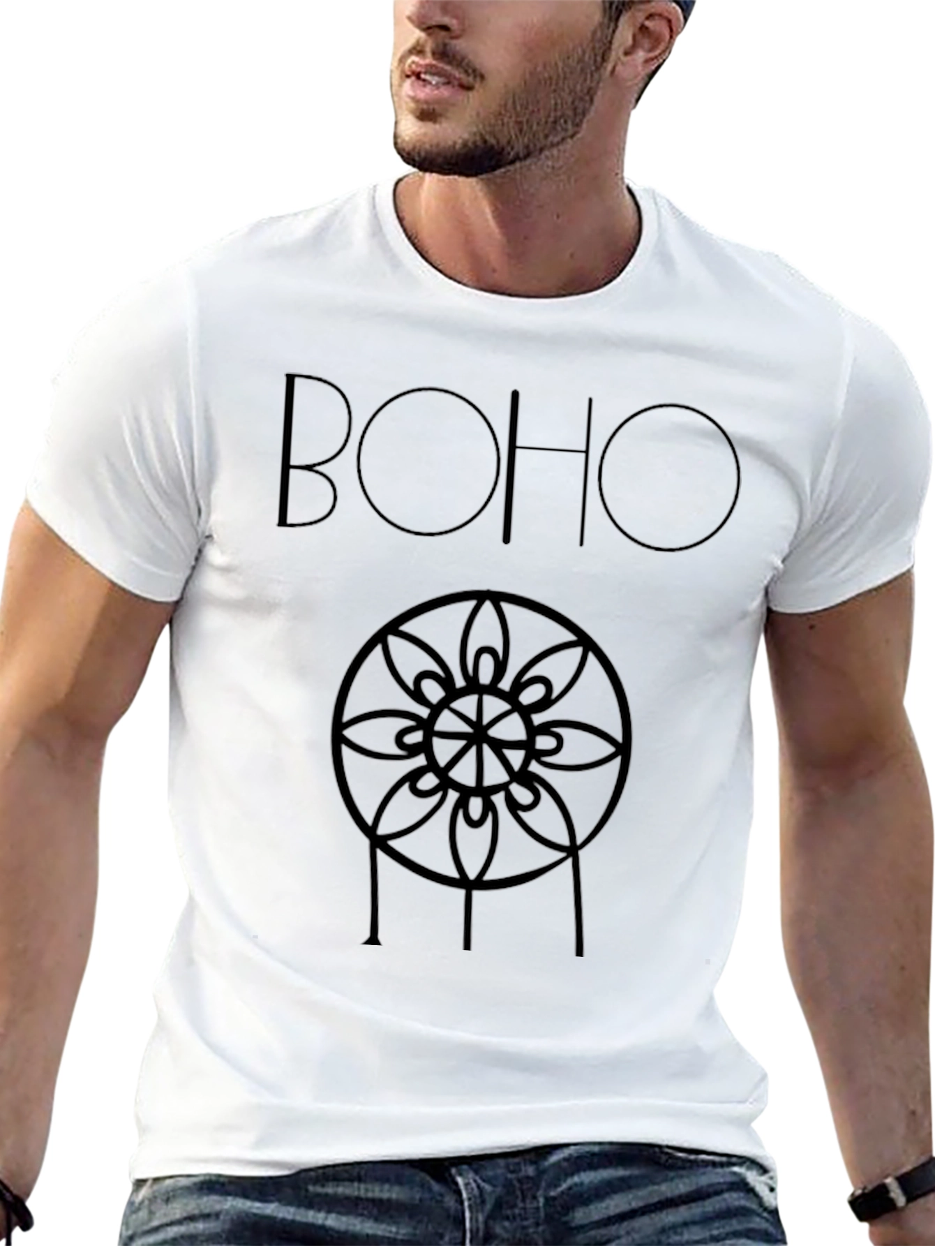 Boho Dreamcatcher Graphic Tee - Black
