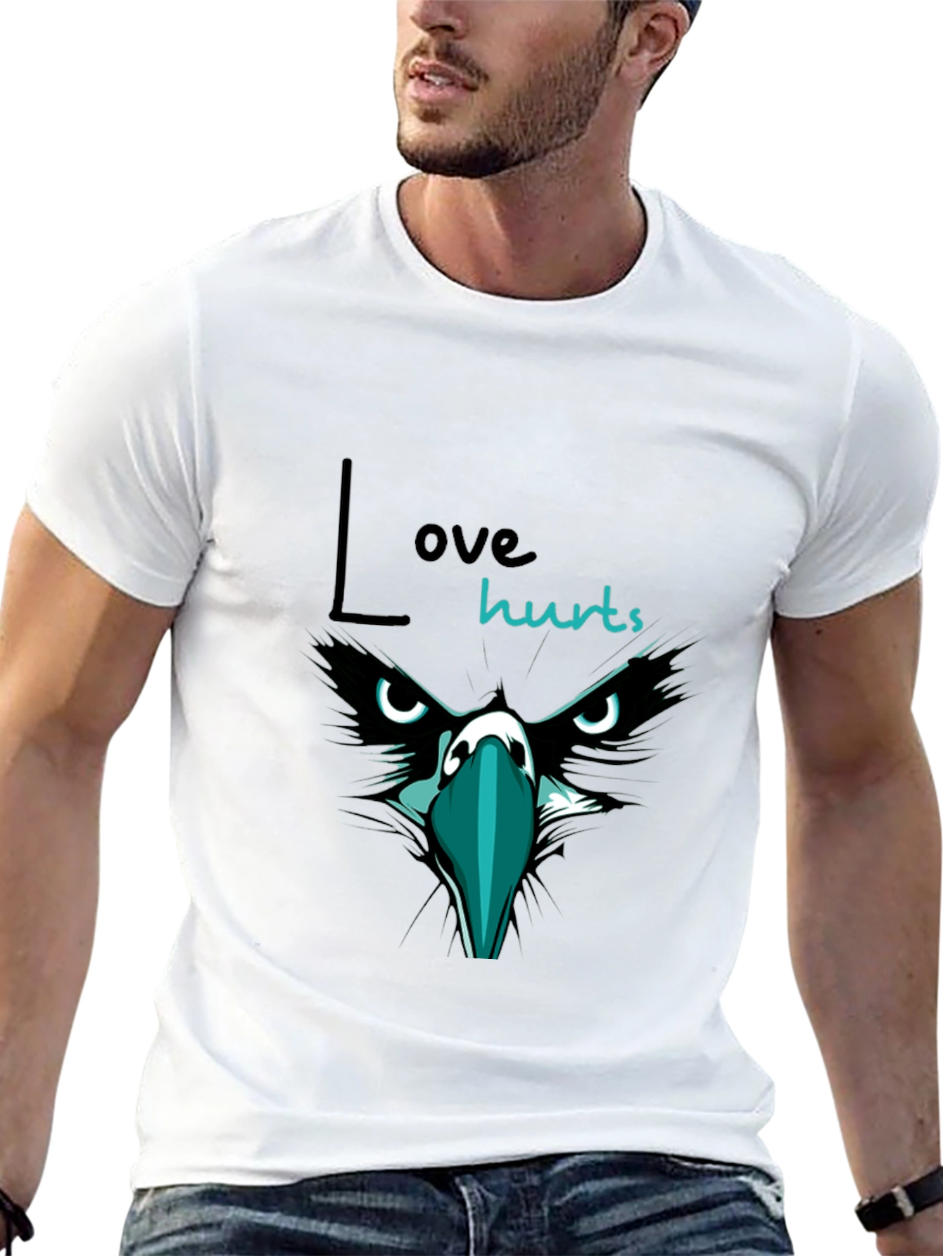 Love Hurts Graphic Print T-Shirt - Black
