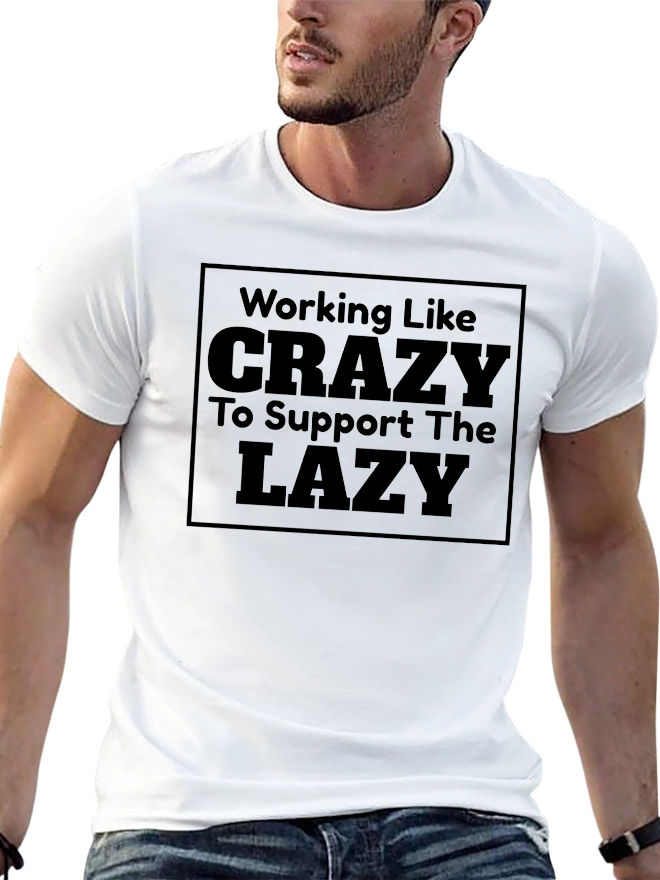 Working Like Crazy Mens Black Graphic Tee