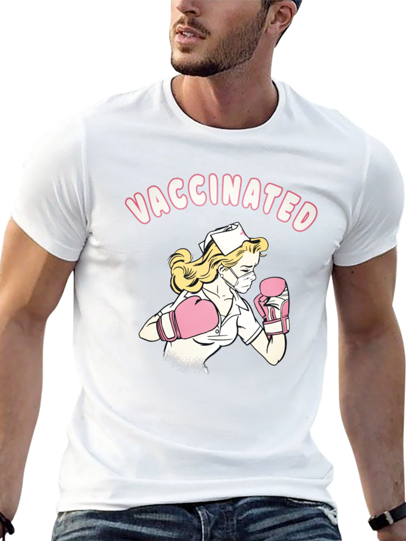 Vaccinated Nurse Boxer T-Shirt
