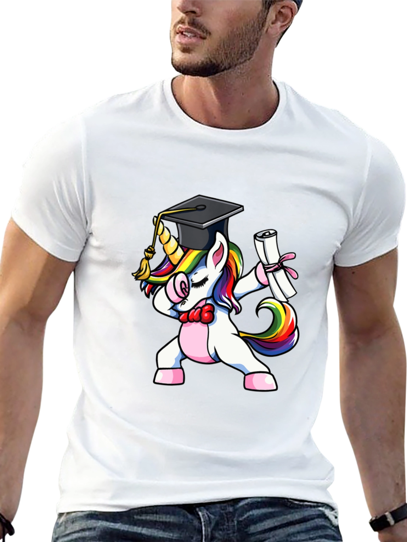 Funny Unicorn Graduation Dabbing T-Shirt