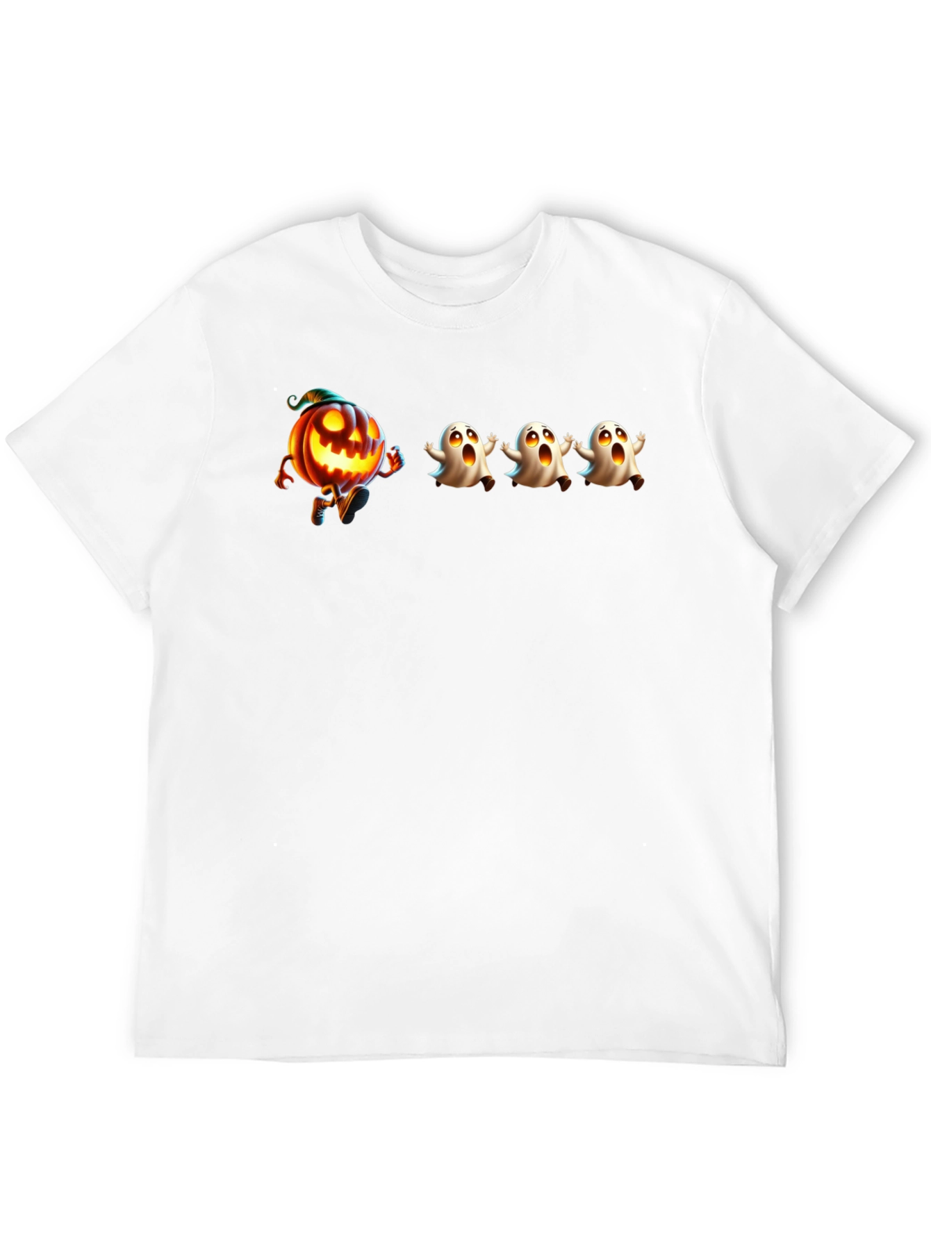 Halloween Pumpkin Chase Black T-Shirt