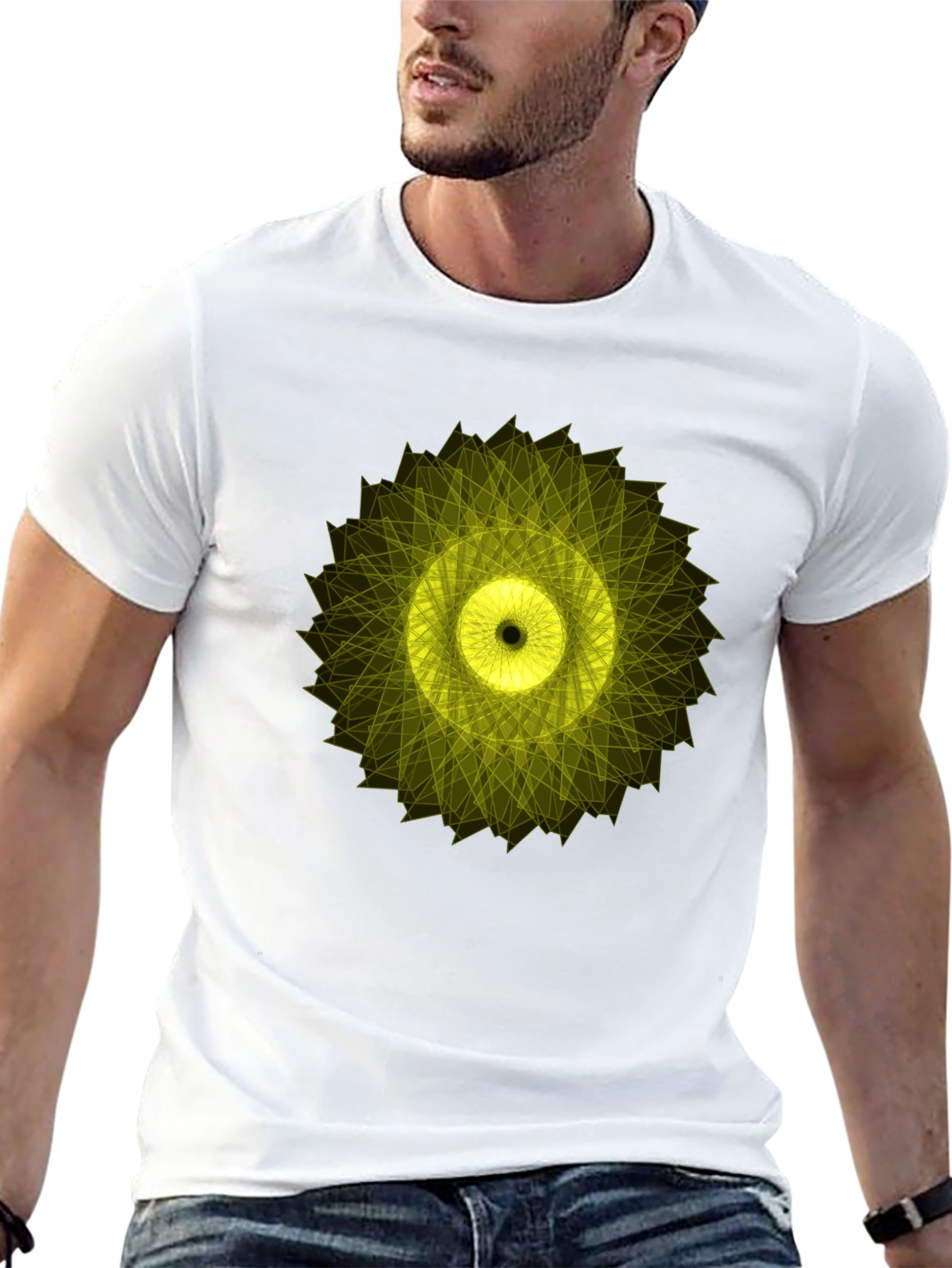 Geometric Circle Graphic Tee - Mens Black T-Shirt