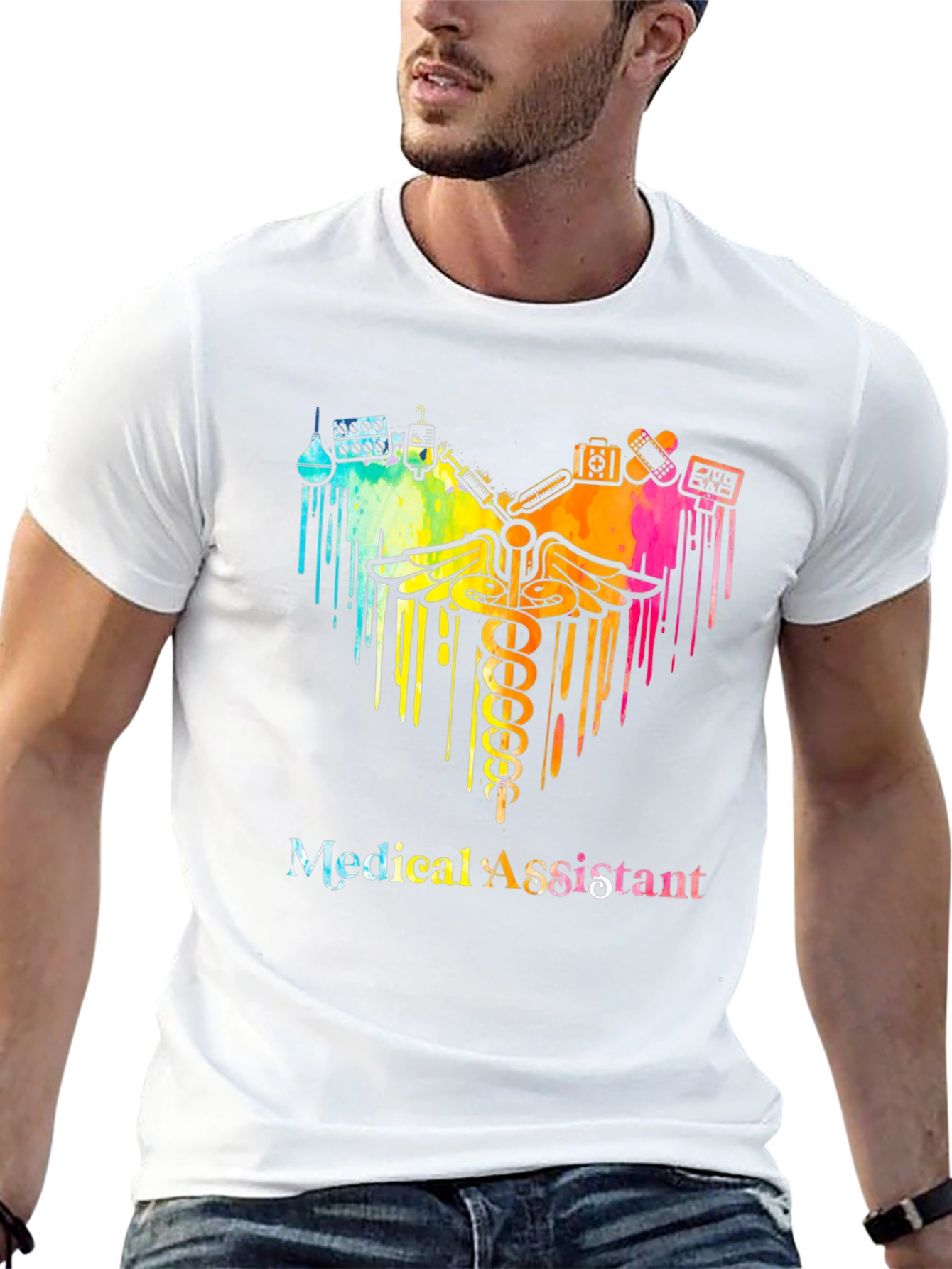 Medical Assistant Rainbow Graphic T-Shirt