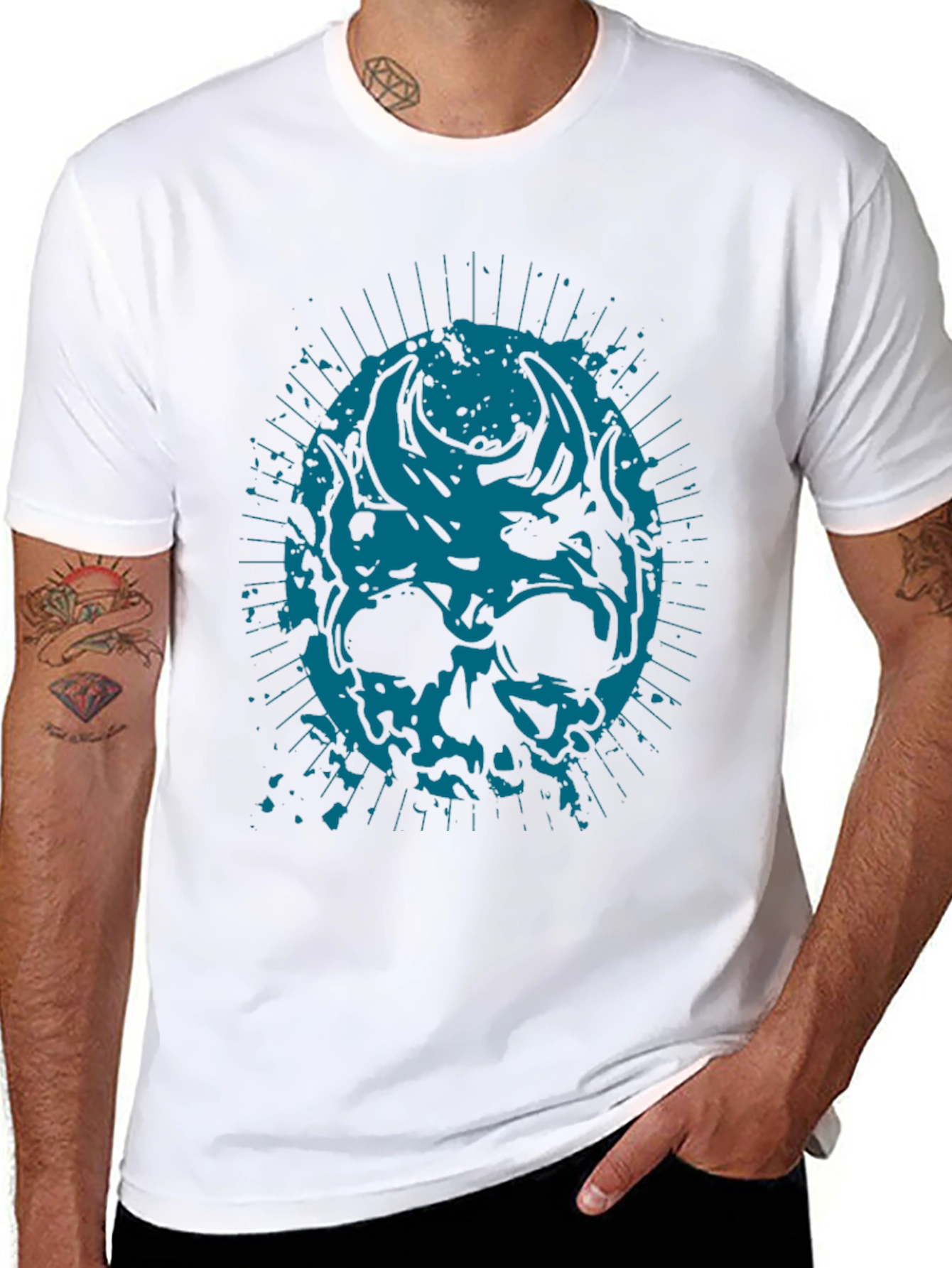 Skull Graphic Print Black T-Shirt