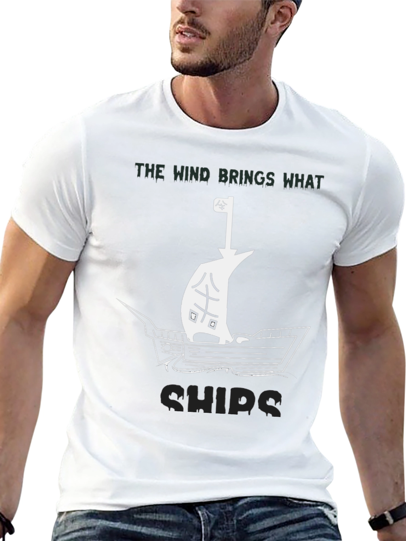 The Wind Brings Ships Black Graphic Tee
