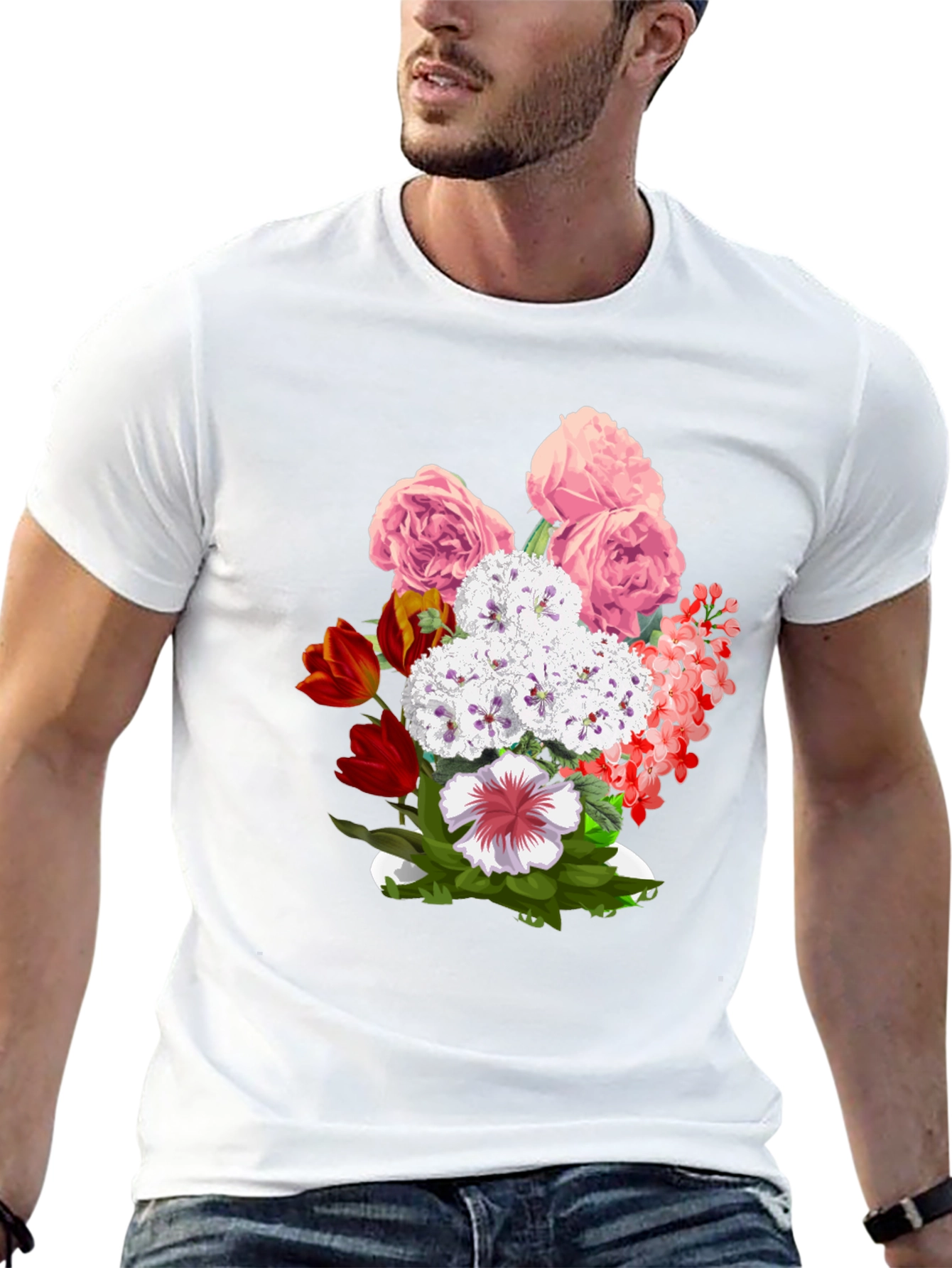 Floral Bouquet Graphic T-Shirt