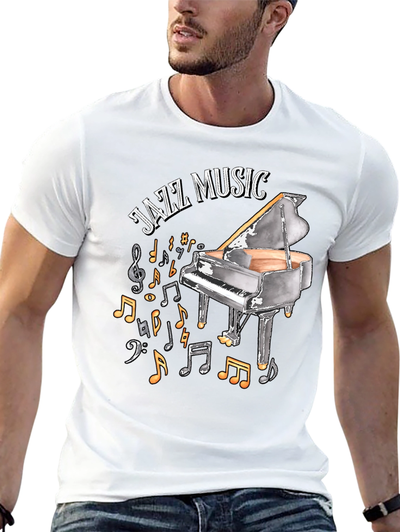 Jazz Music Piano Graphic Tee