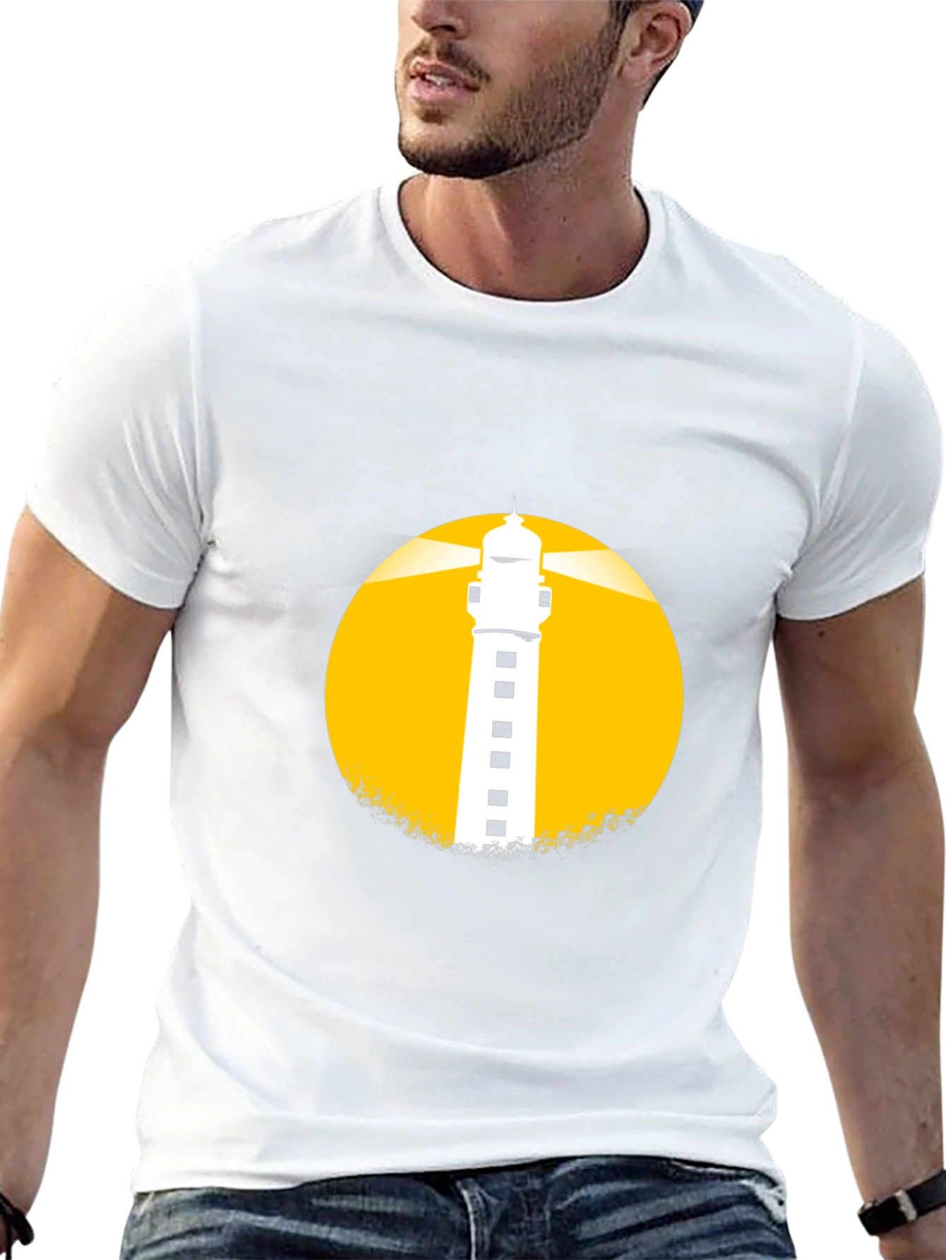 Lighthouse Graphic Tee - Black Cotton Blend