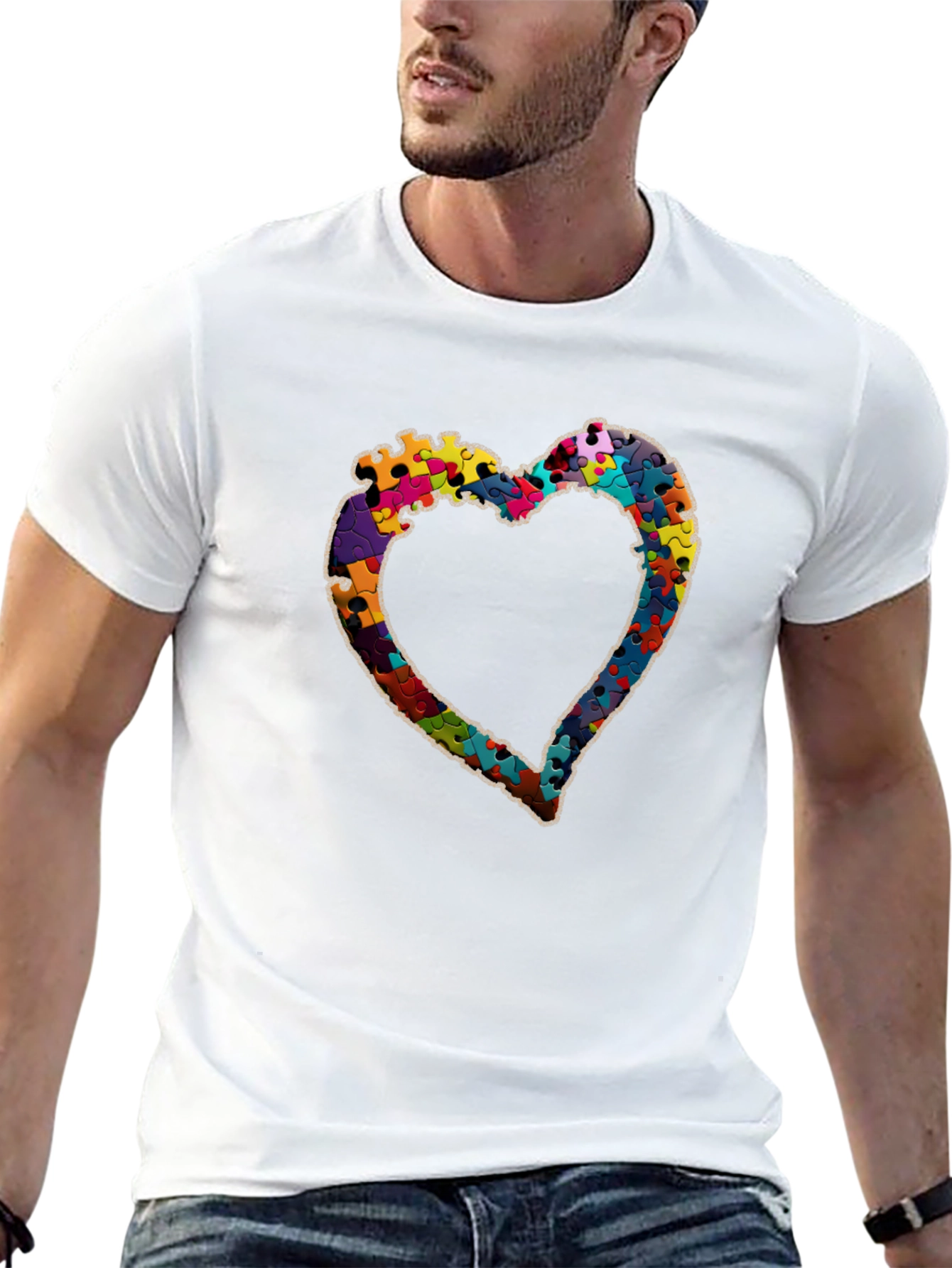 Puzzle Piece Heart Graphic Tee