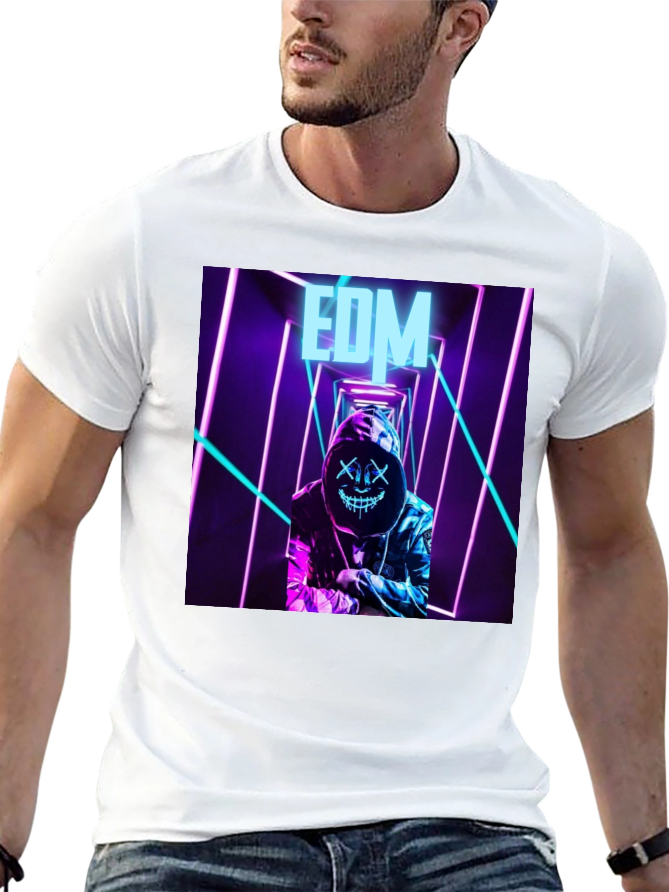 EDM Neon Graphic Black T-Shirt