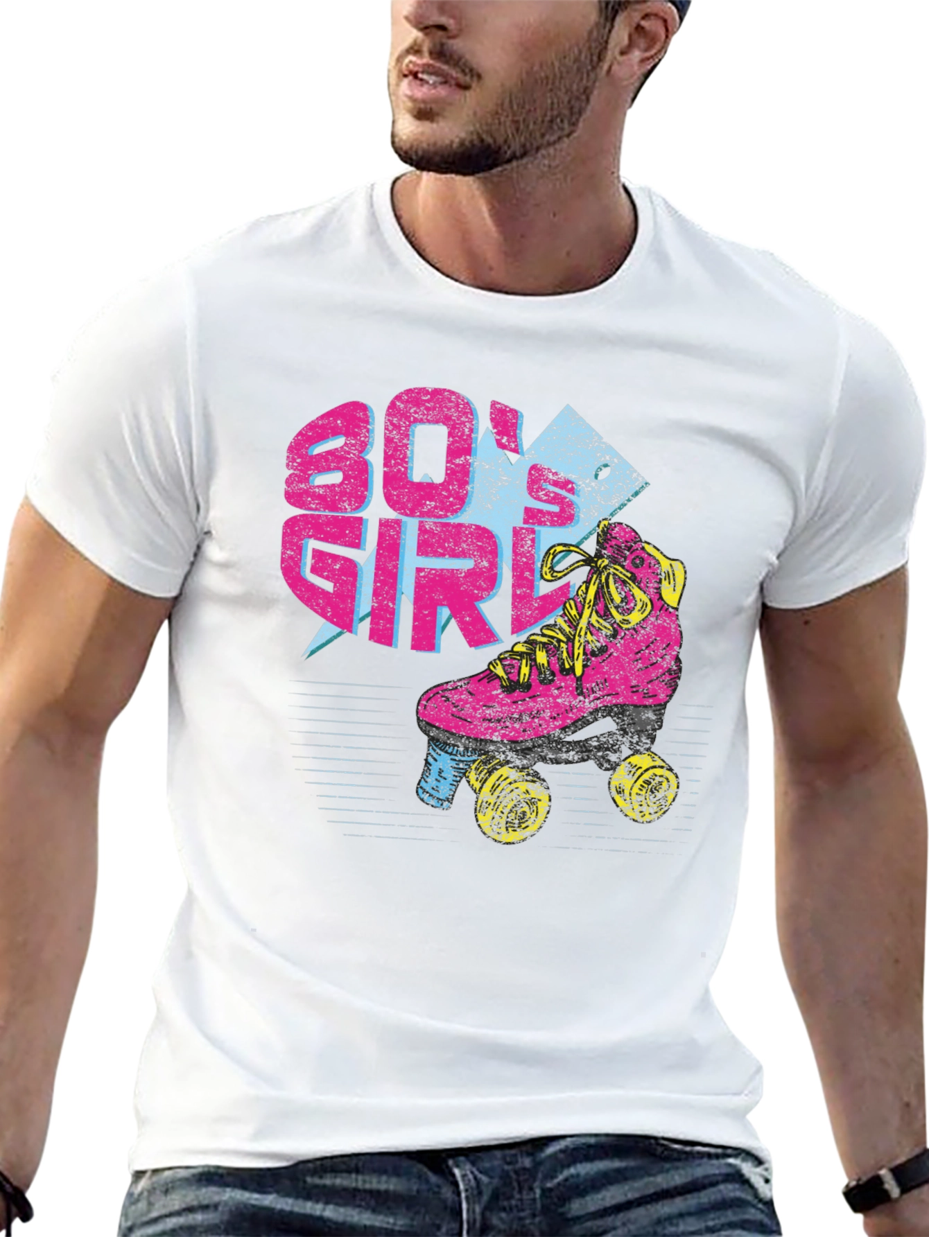 80s Girl Roller Skate Graphic T-Shirt