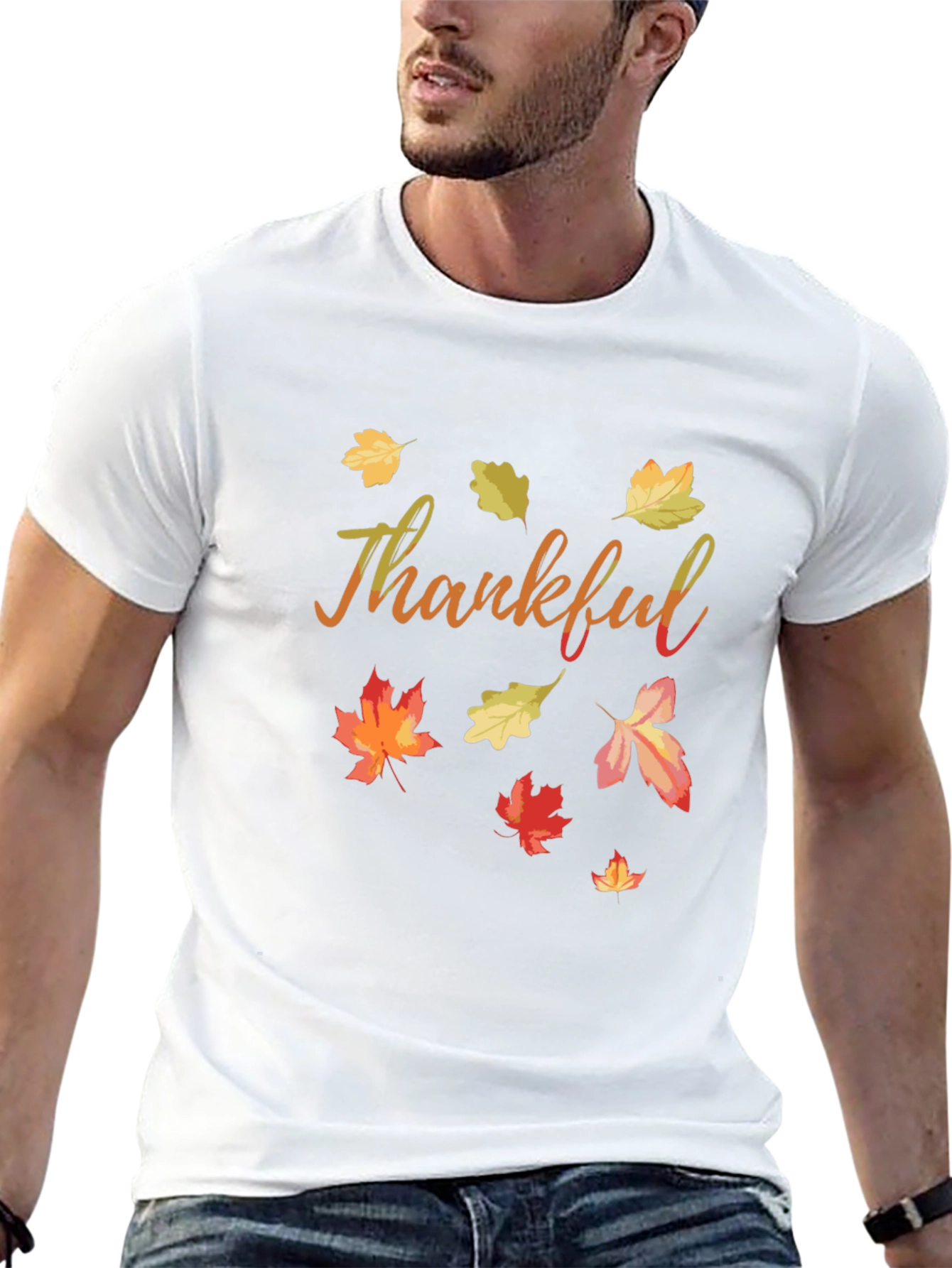 Thankful Fall Leaves T-Shirt - Autumn Thanksgiving