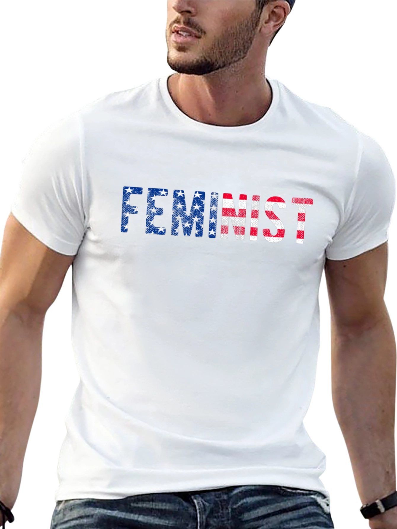 Feminist USA Flag Graphic T-Shirt