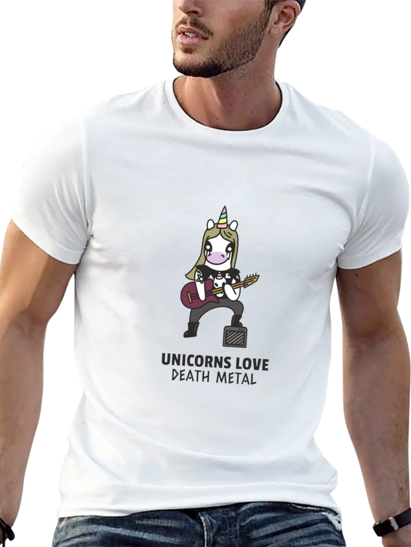 Unicorns Love Death Metal Black T-Shirt