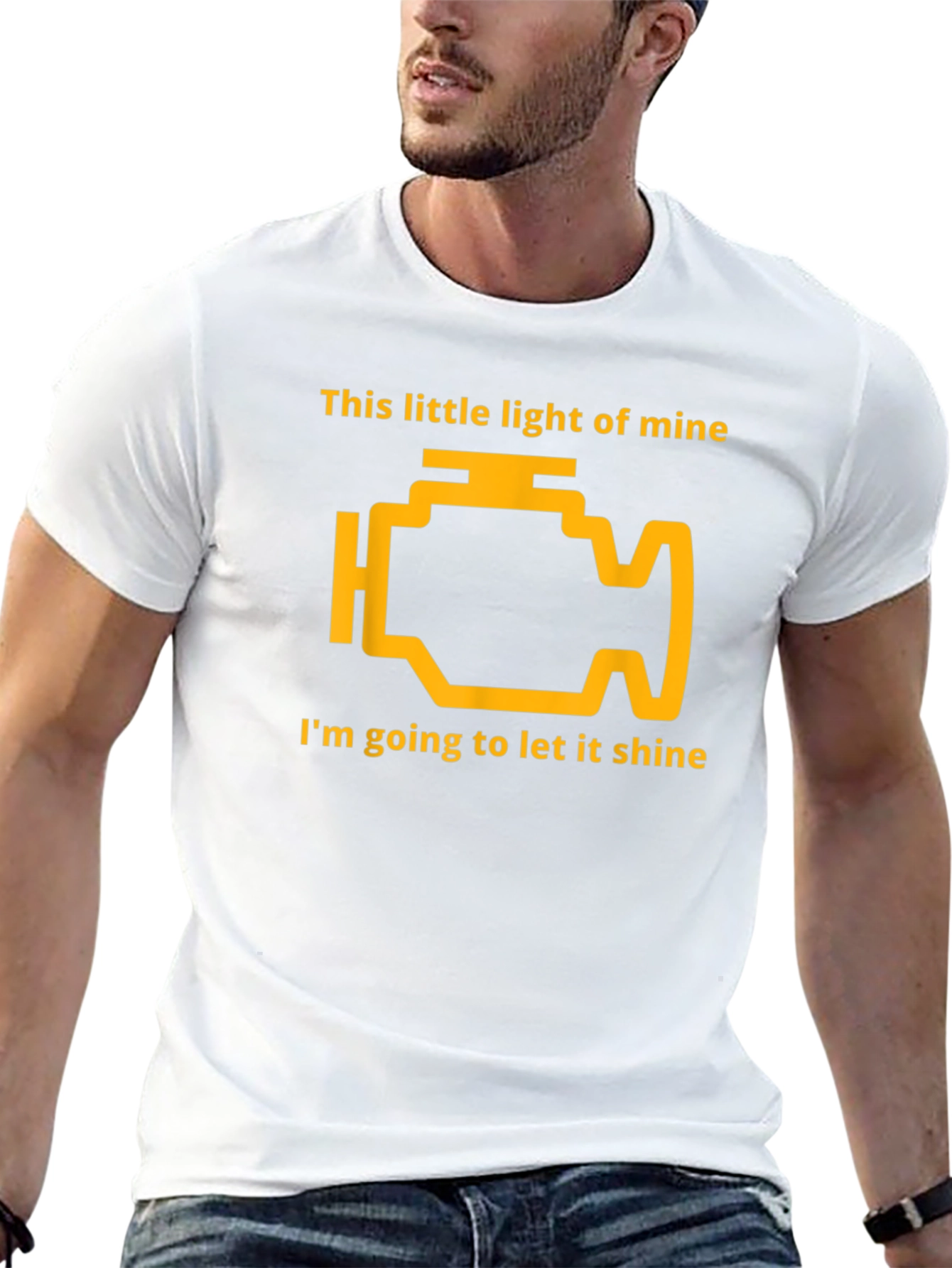 Funny Check Engine Light T-Shirt - Shine Bright!