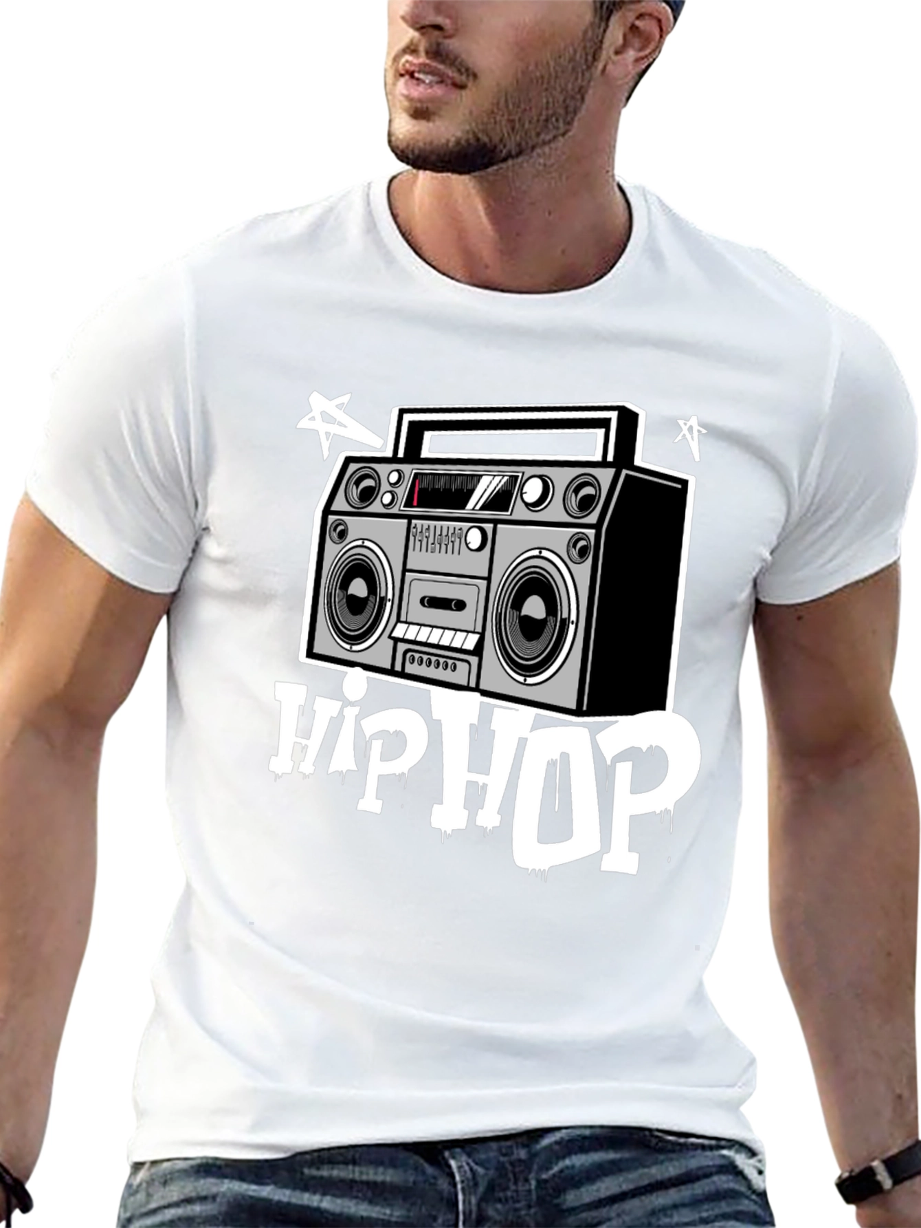 Hip Hop Boombox Graphic T-Shirt