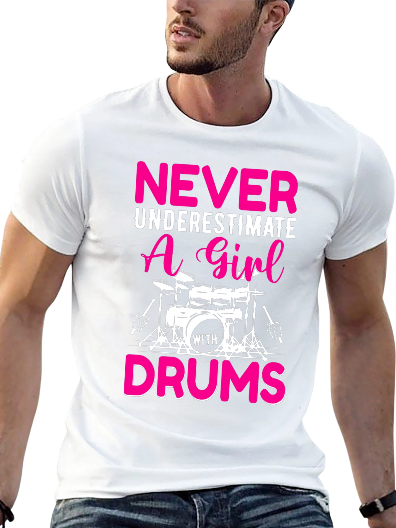Never Underestimate a Girl with Drums T-Shirt